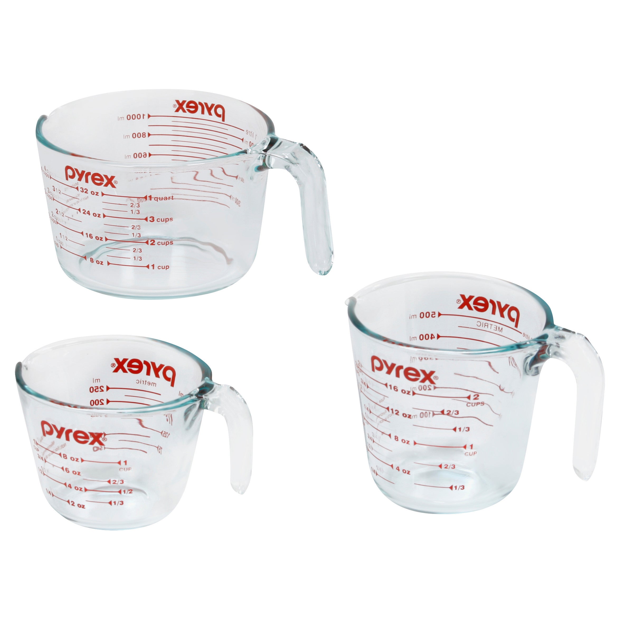 3pc Glass Measuring Cup Set
