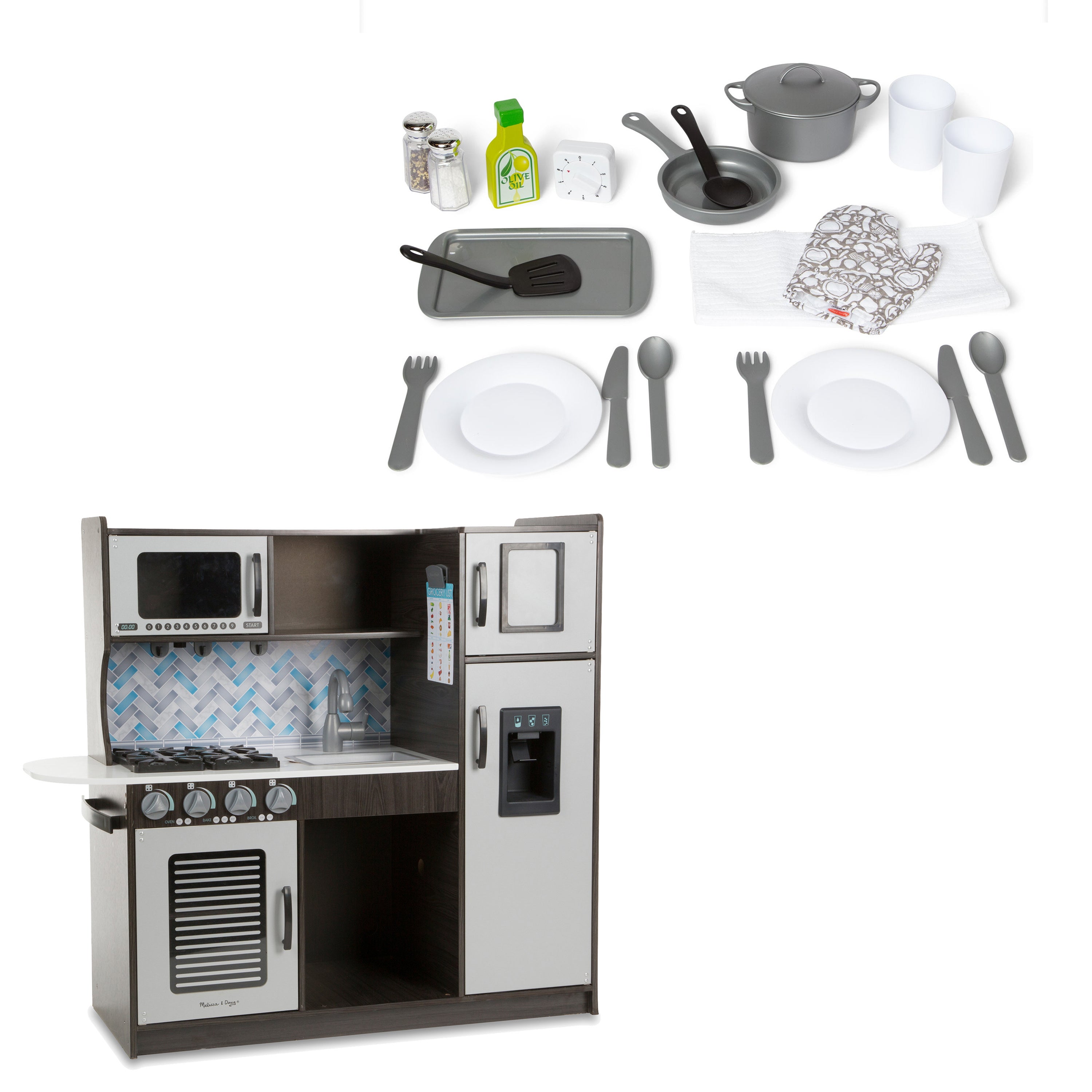 Chefs Charcoal Kitchen & Accessory Set Bundle
