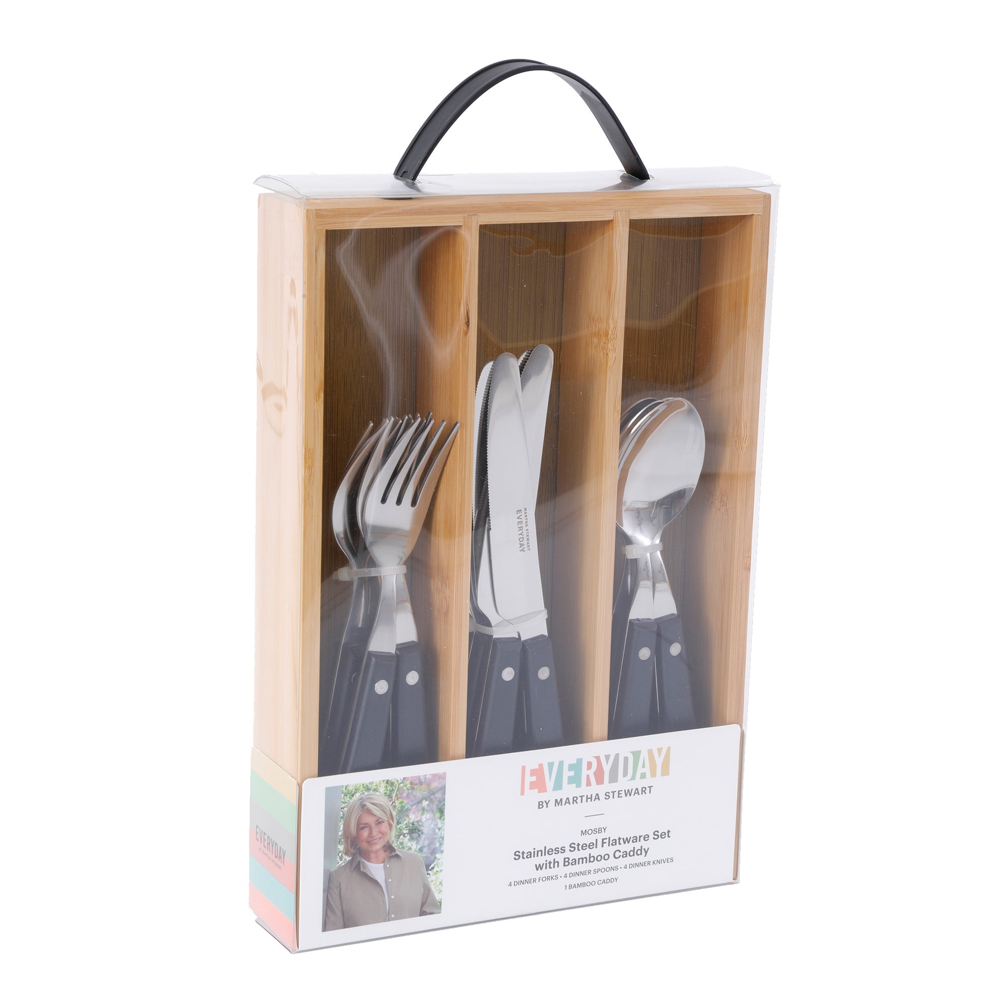 Mosby 12pc Flatware Set w/ Bamboo Caddy