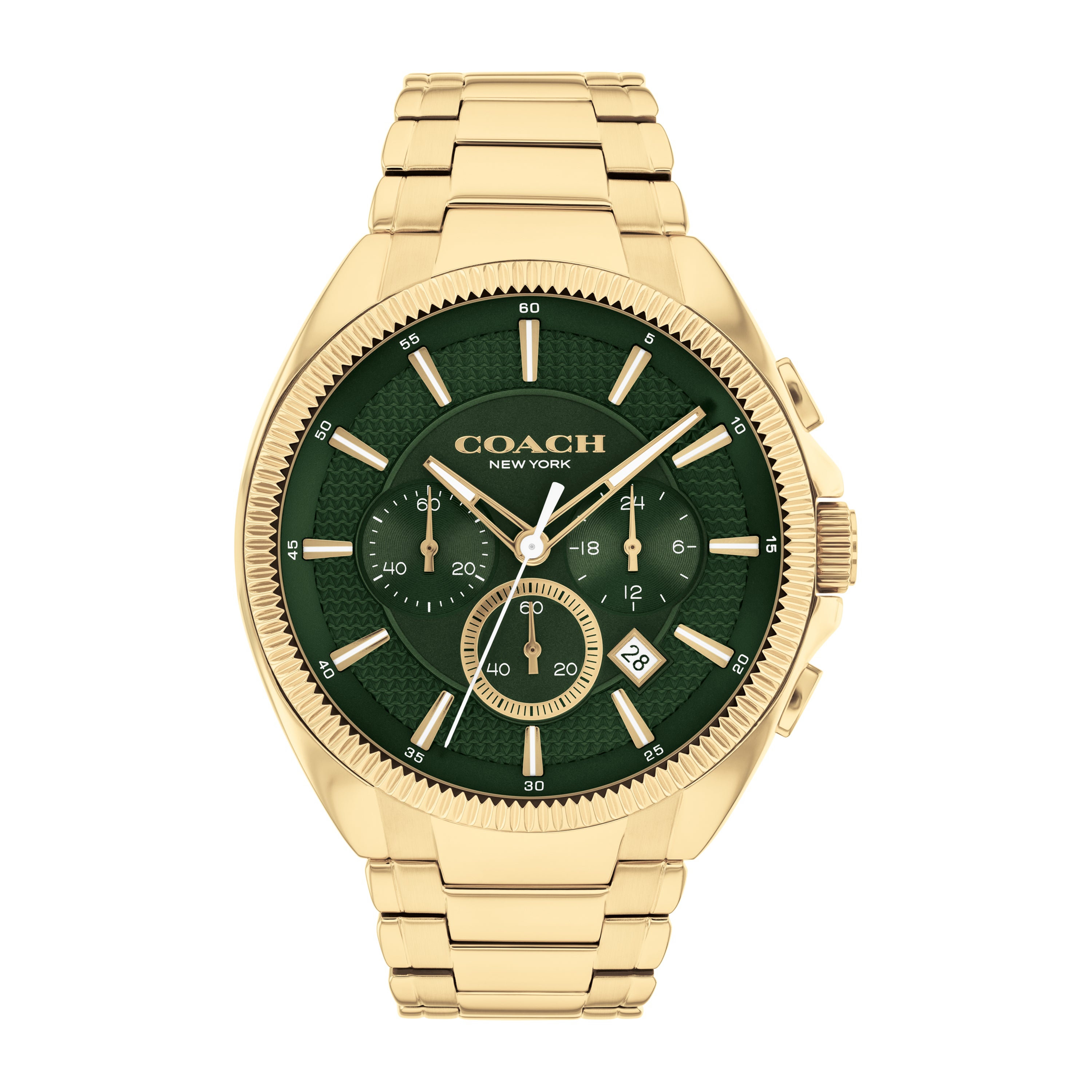 Men's Jackson Chronograph Gold-Tone Stainless Steel Watch, Green Dial