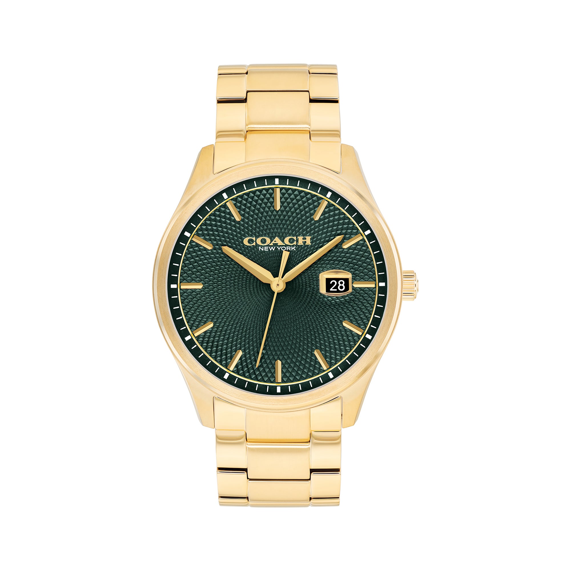 Mens Oliver Gold-Tone Stainless Steel Watch Green Dial