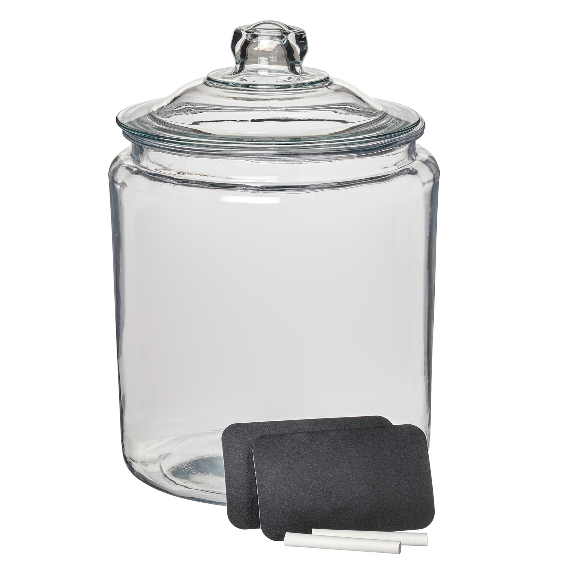 2 Gallon Heritage Hill Glass Jar w/ Lid/Chalk/Labels