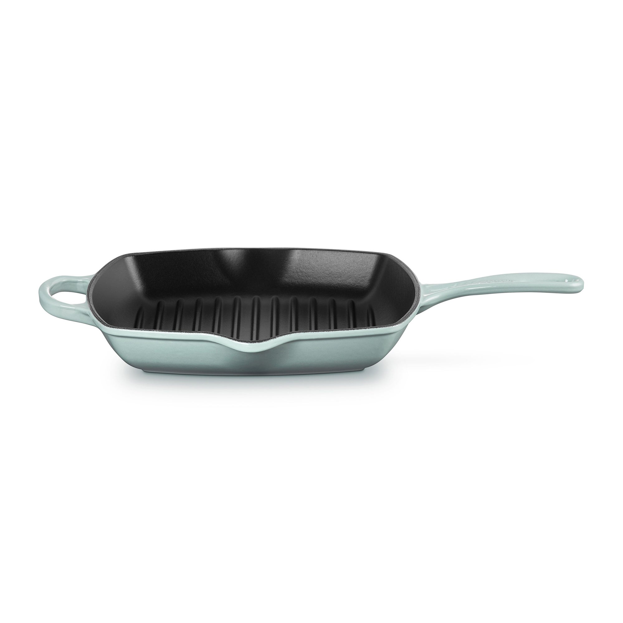 10.25" Signature Cast Iron Square Skillet Grill Sea Salt