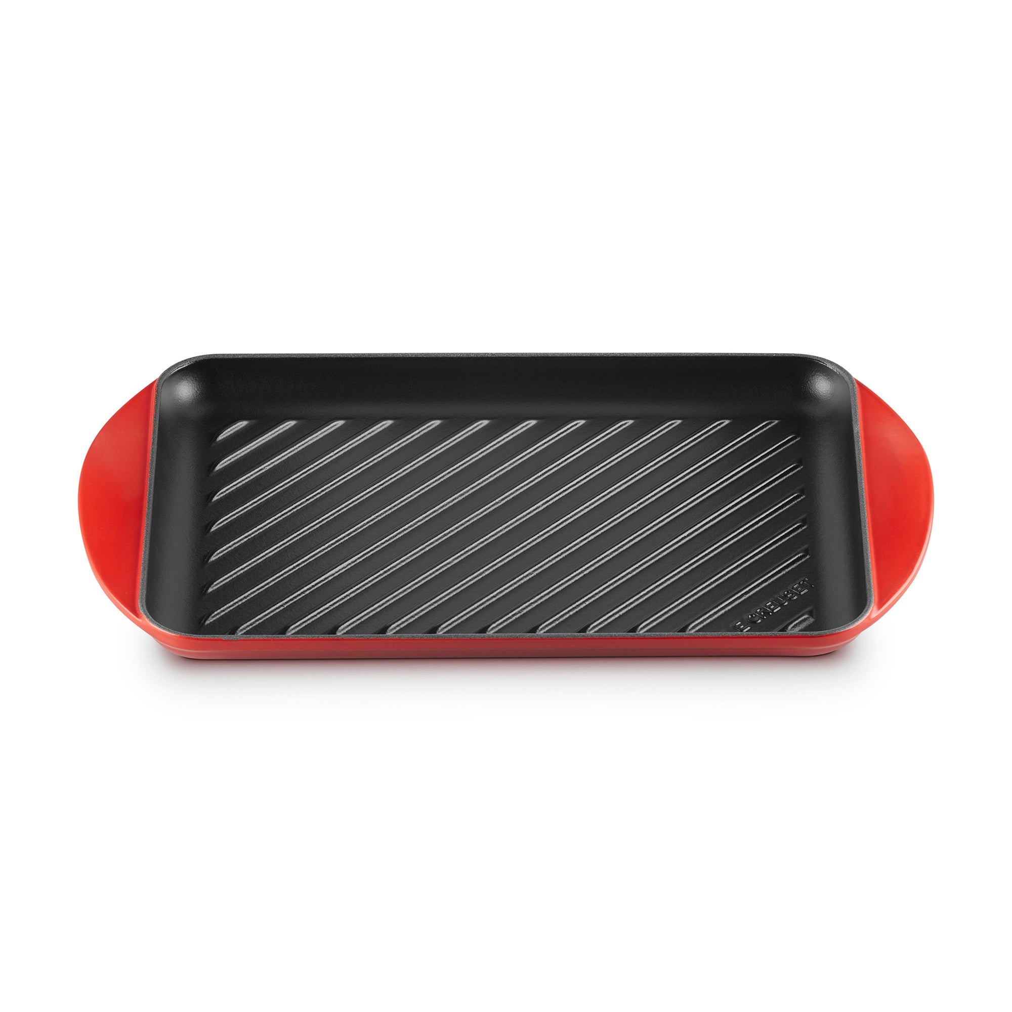 12.5" Traditional Cast  Iron Rectangular Skinny Grill Cerise