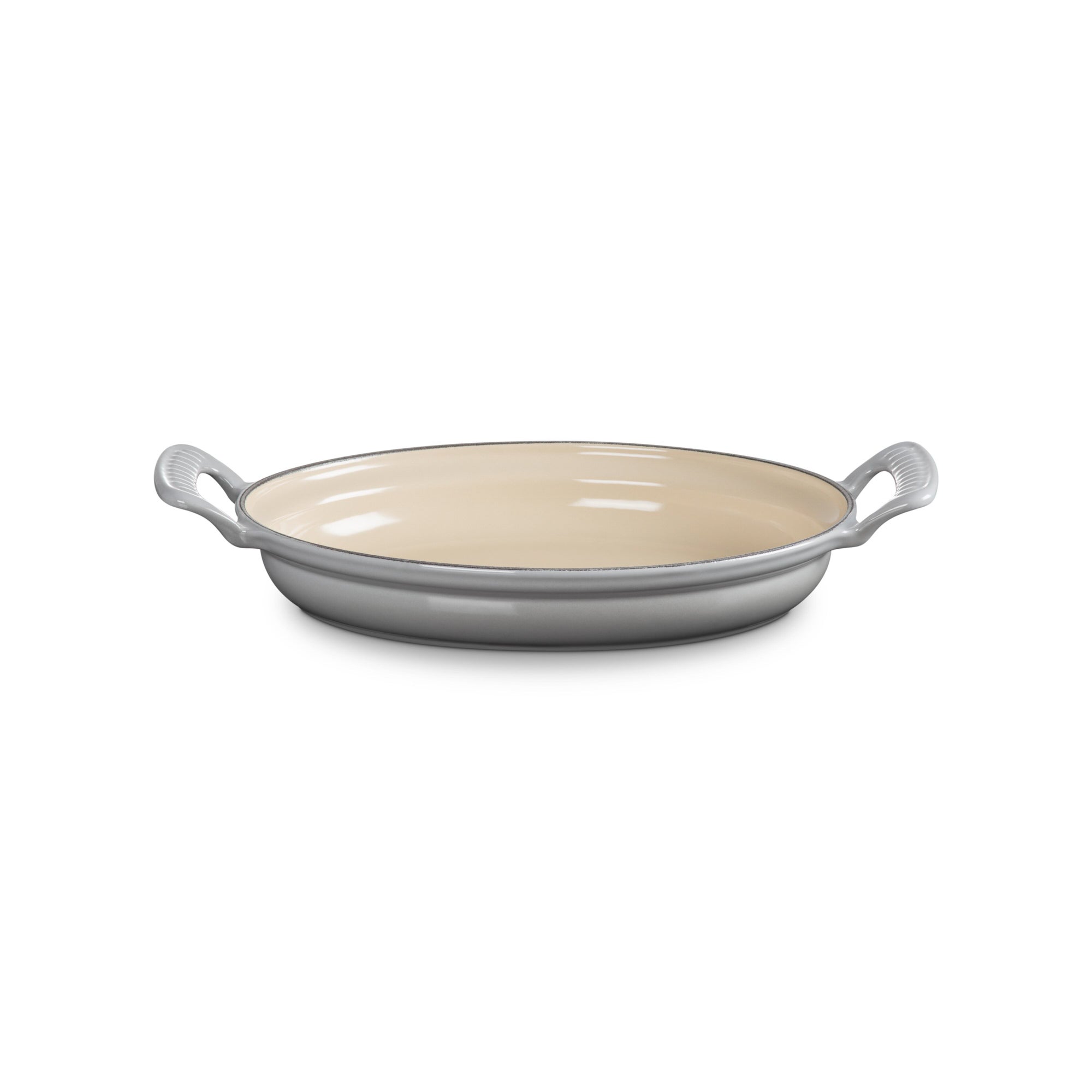 1.75qt Modern Heritage Cast Iron Oval Gratin French Gray