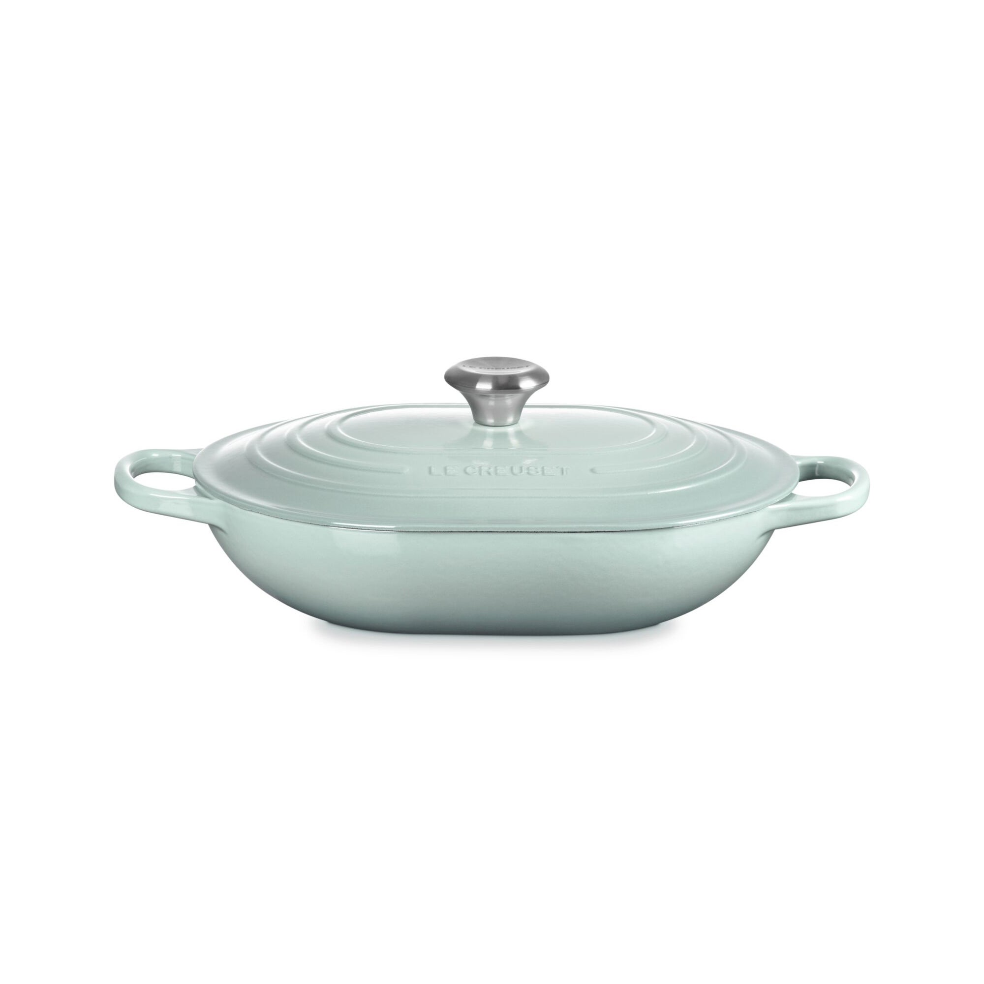 3.75qt Signature Cast Iron Oval Casserole Sea Salt