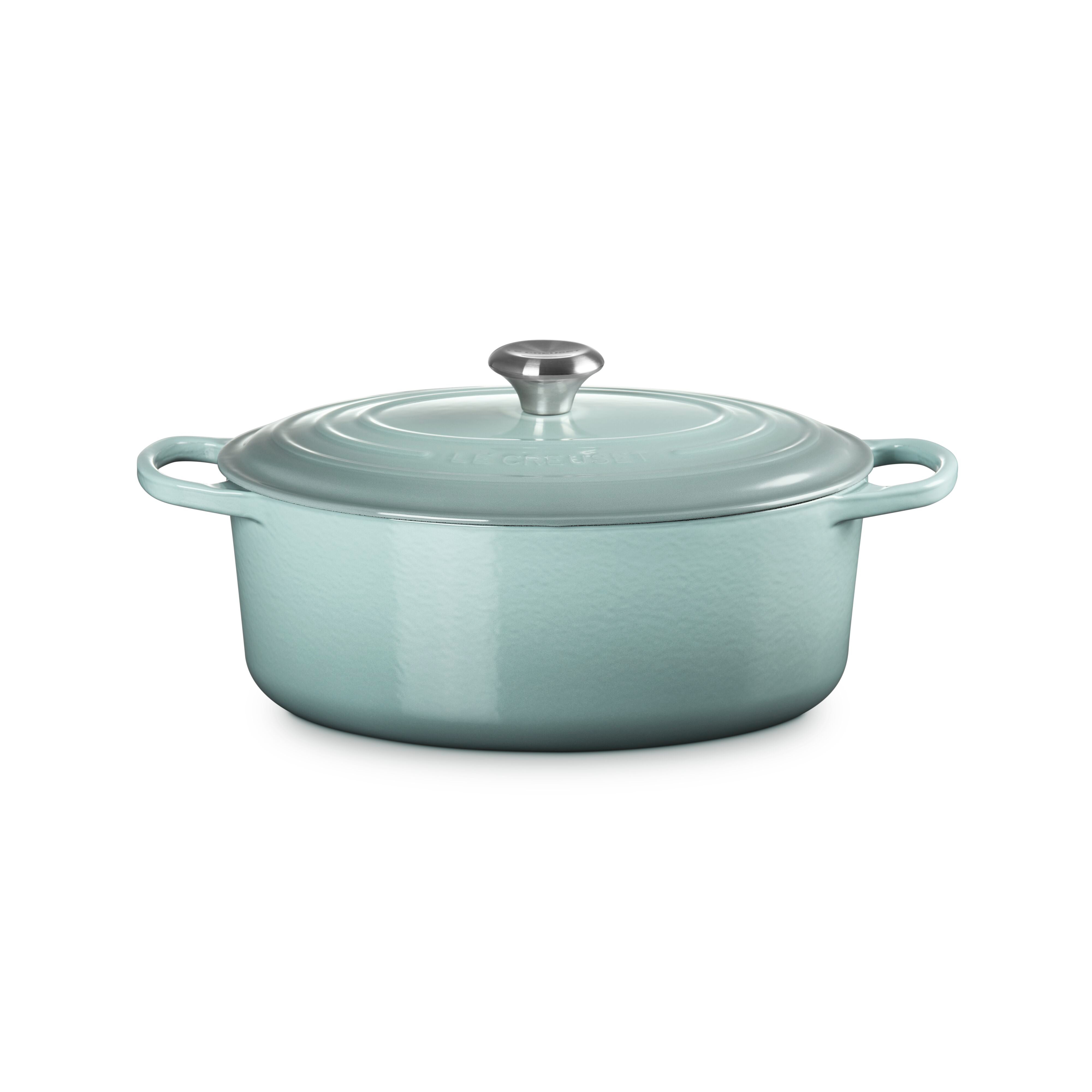 6.75qt Signature Cast Iron Oval Dutch Oven Sea Salt