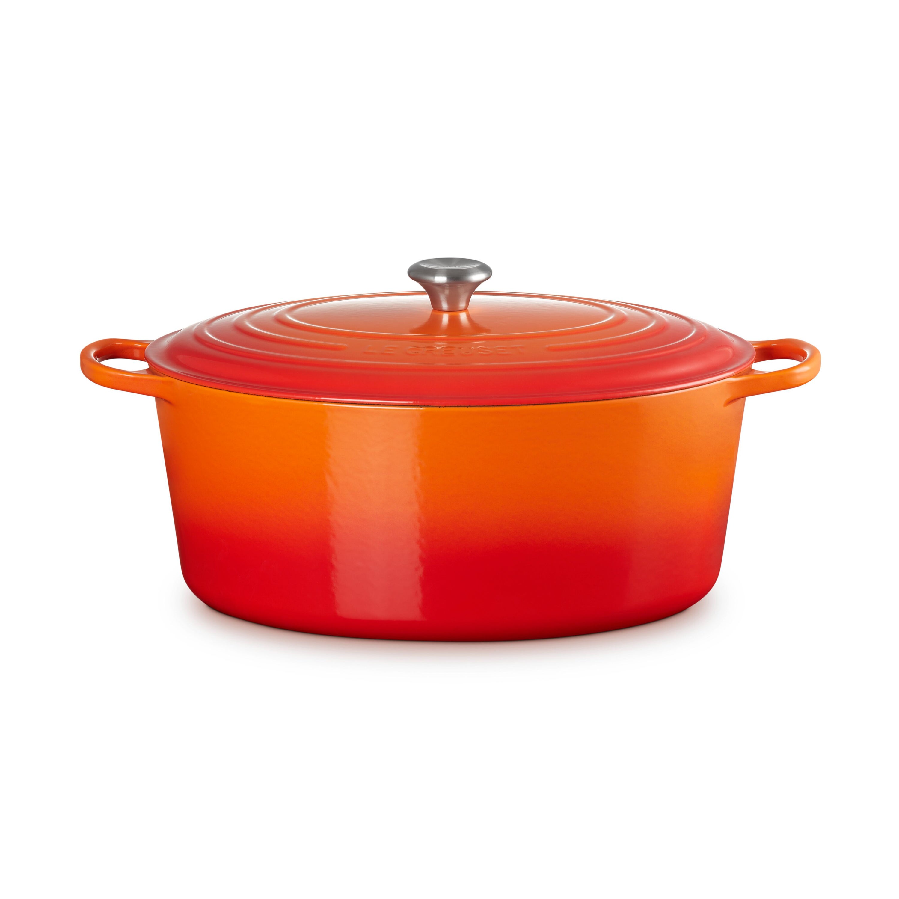 15.5qt Signature Cast Iron Oval Dutch Oven Flame
