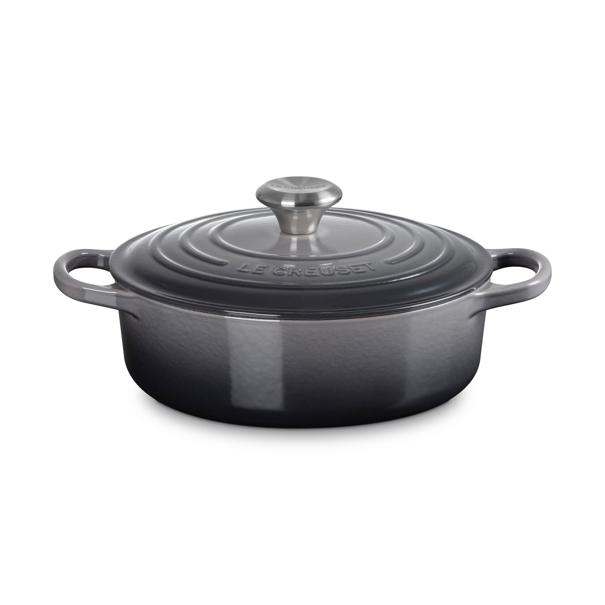 3.5qt Signature Cast Iron Round Wide Dutch Oven Oyster