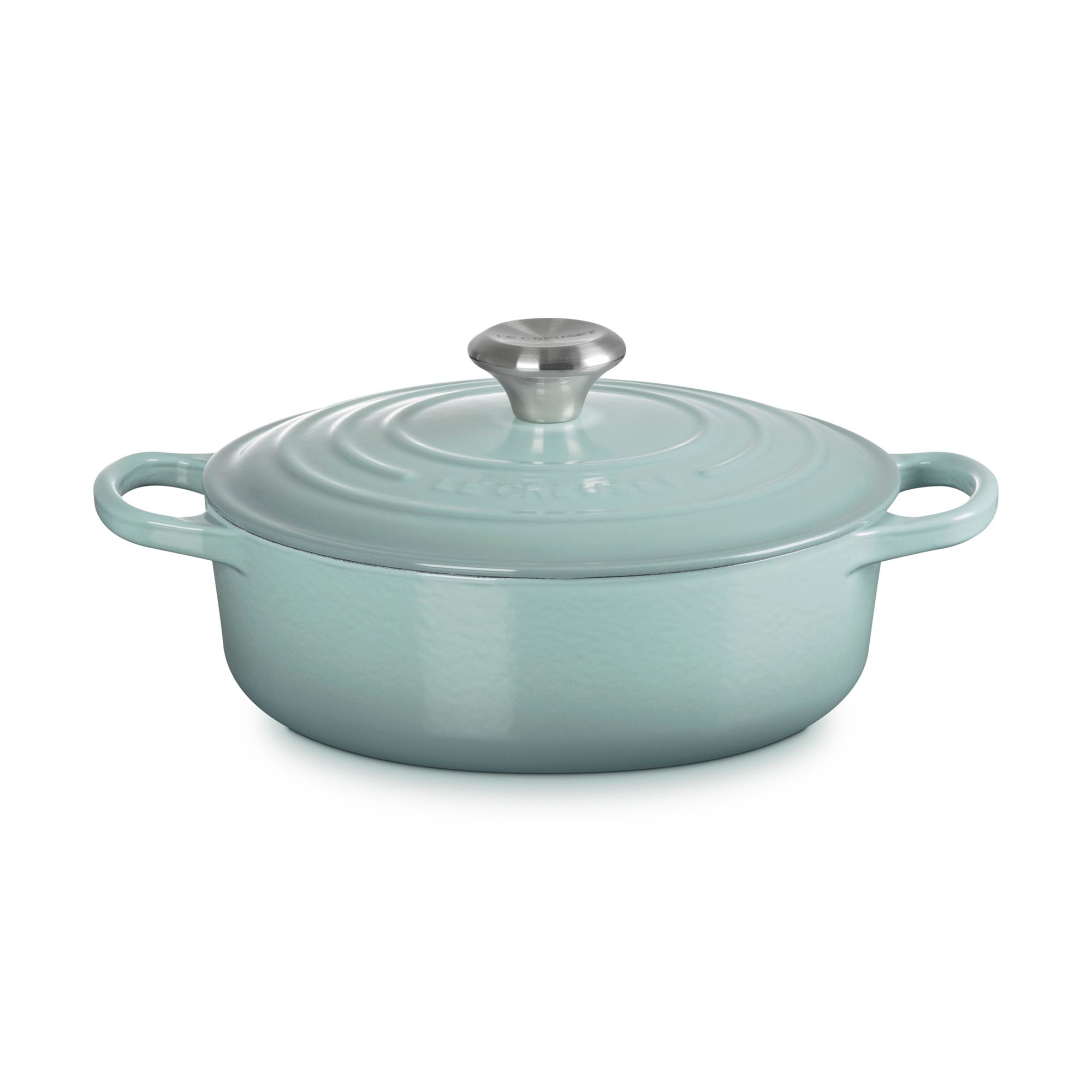 3.5qt Signature Cast Iron Round Wide Dutch Oven Sea Salt