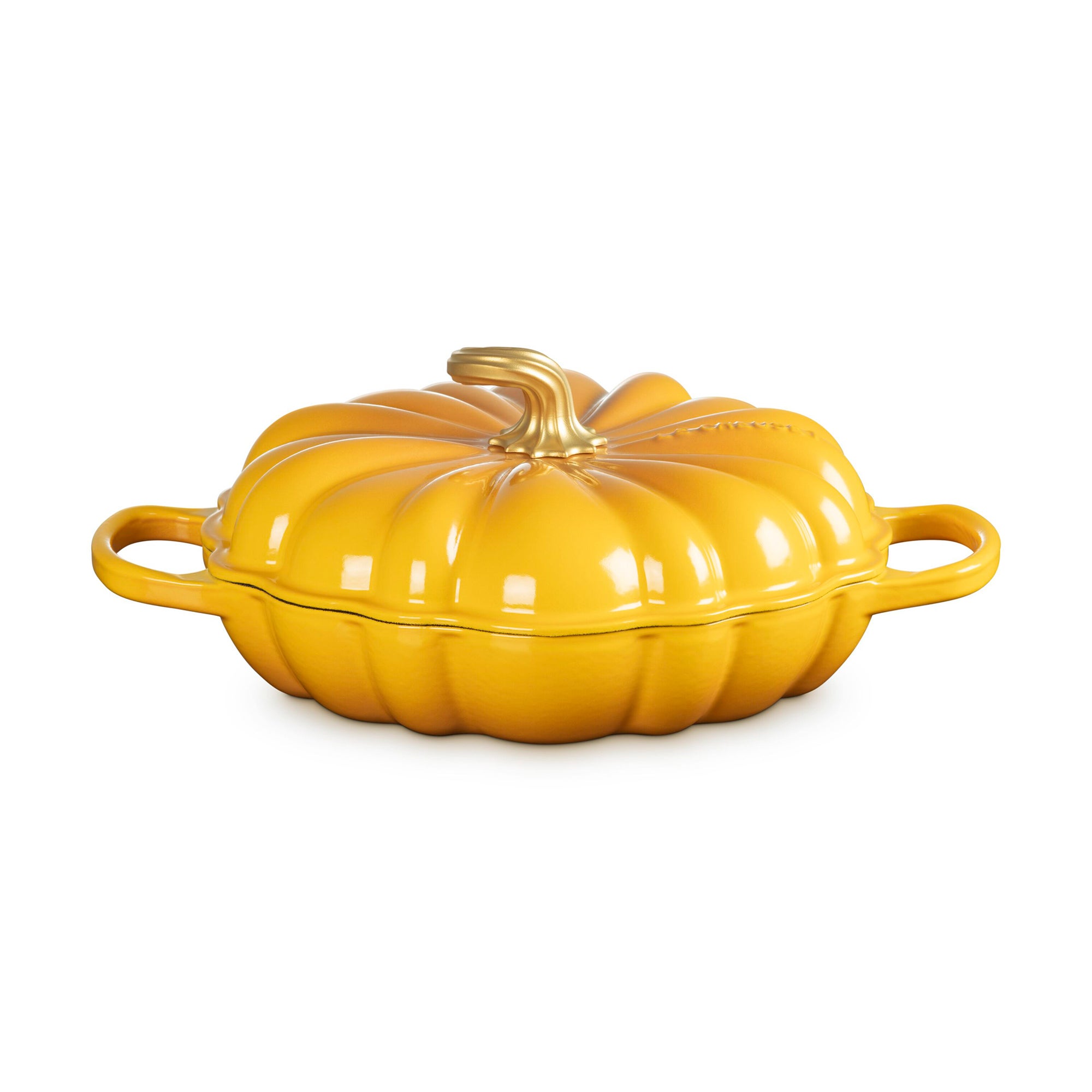 2.75qt Signature Cast Iron Pumpkin Braiser w/ Gold Stem Lid Nectar