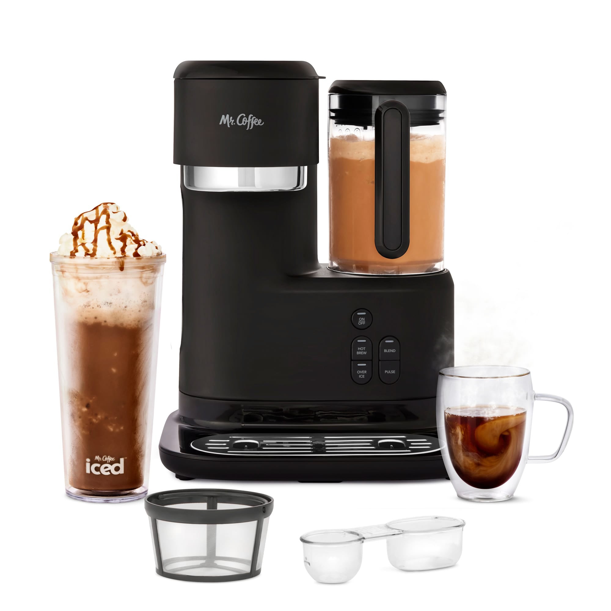 Single Serve Frappe/Iced & Hot Coffee Maker Blender, Black