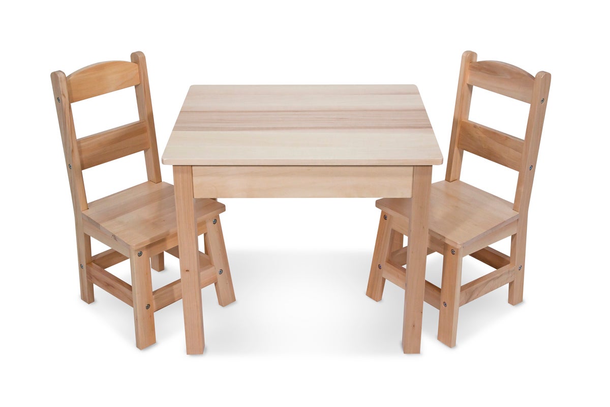 3pc Wooden Table & Chairs Set Ages 3-6 Years