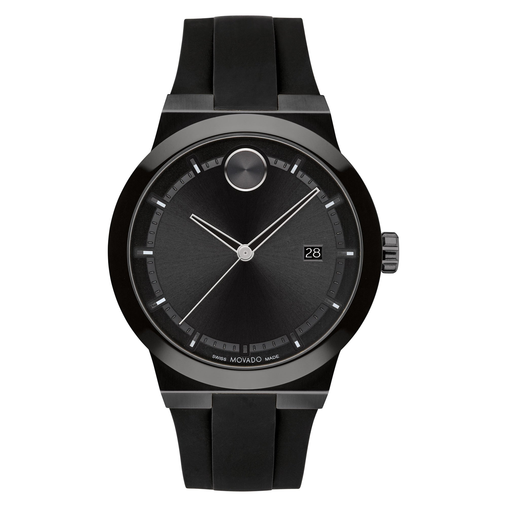 Mens  BOLD Fusion Black Silicone Strap Watch Black Dial