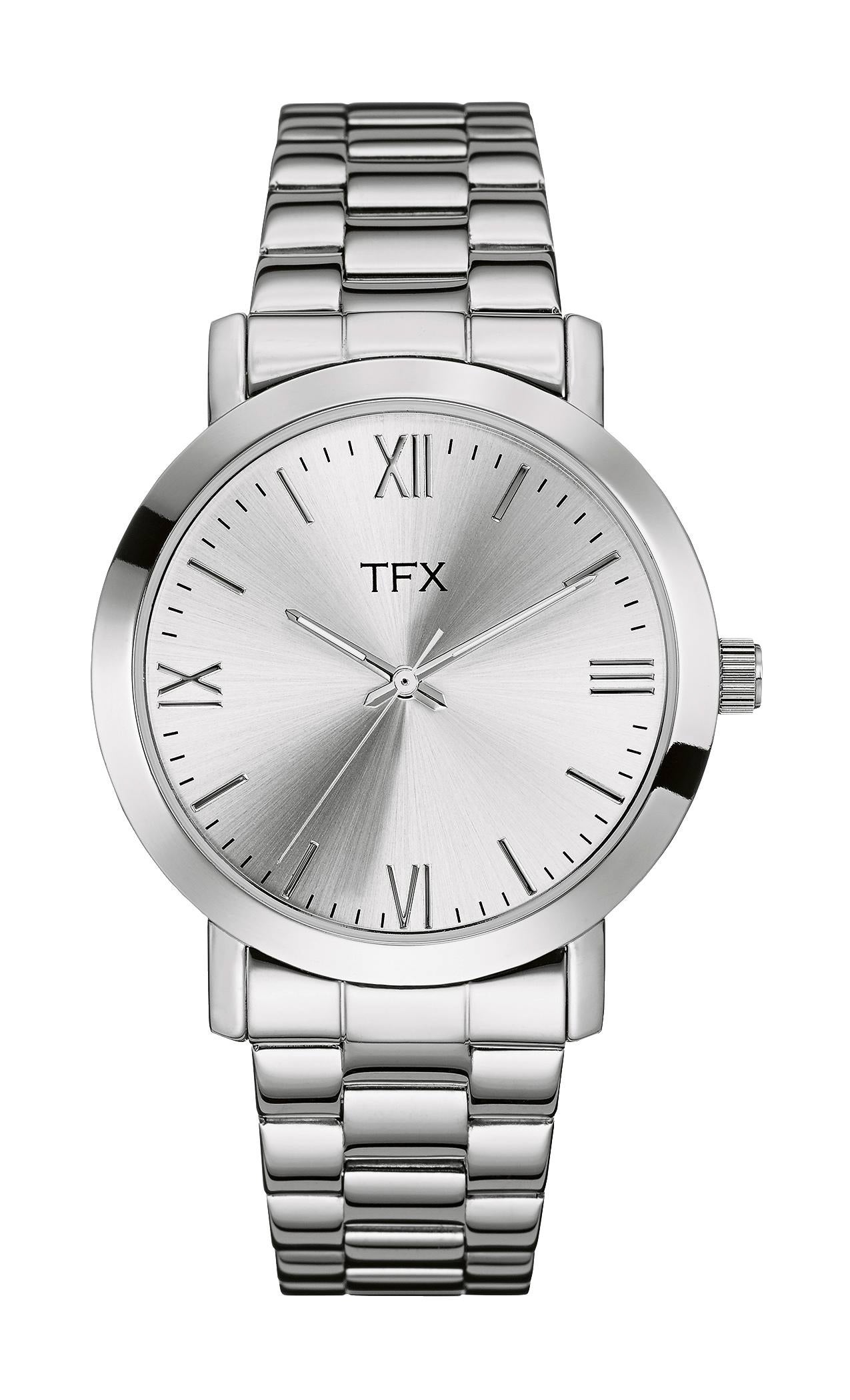 Men's TFX Stainless Steel Bracelet, White Dial
