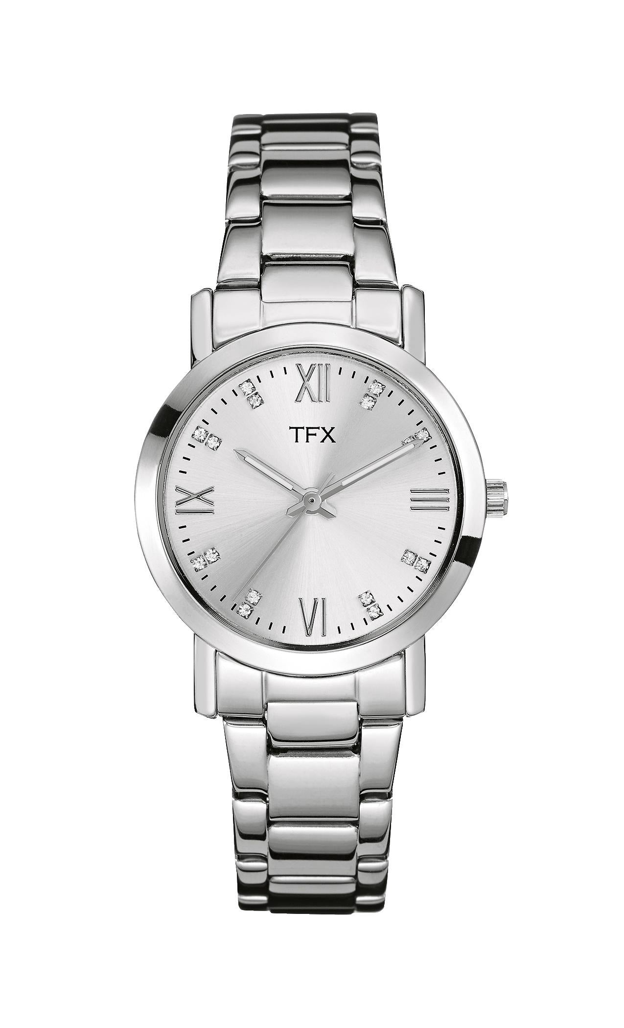Ladies' TFX Stainless Steel Bracelet, White Dial