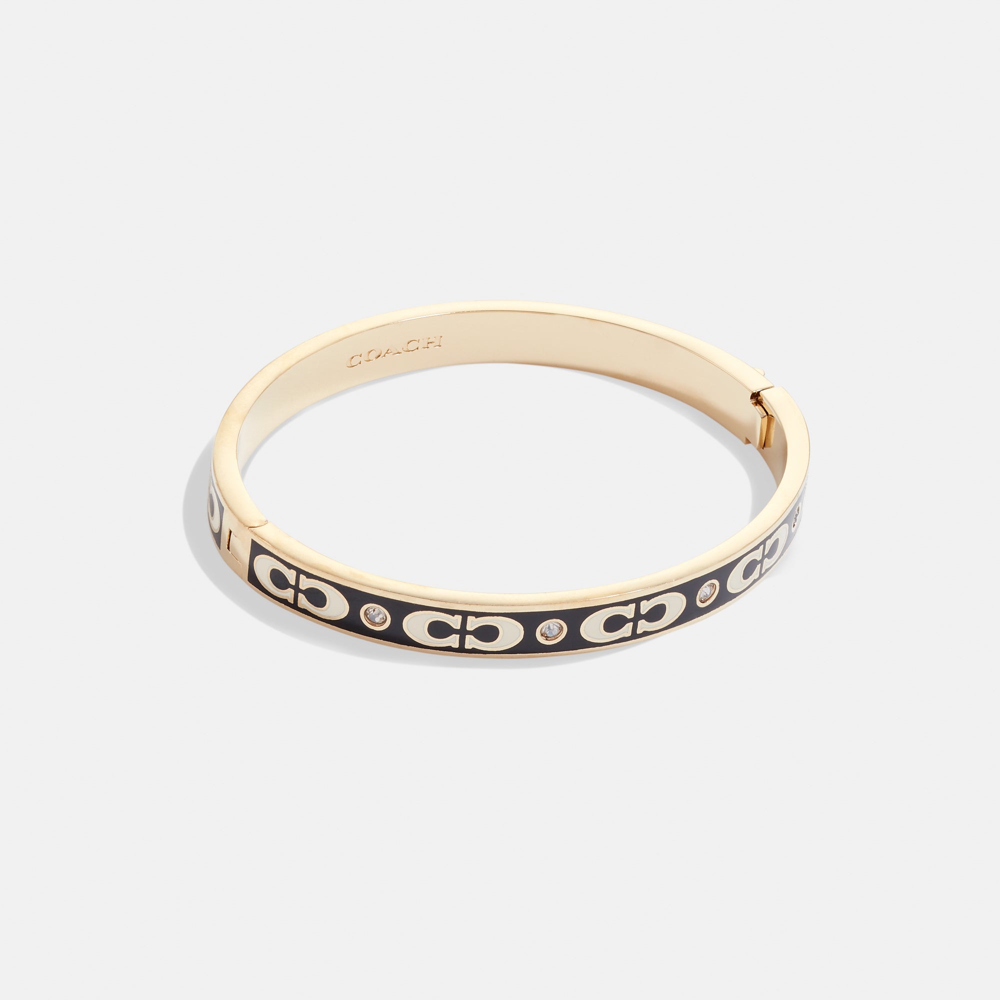 Kissing C Enamel Hinged Bangle