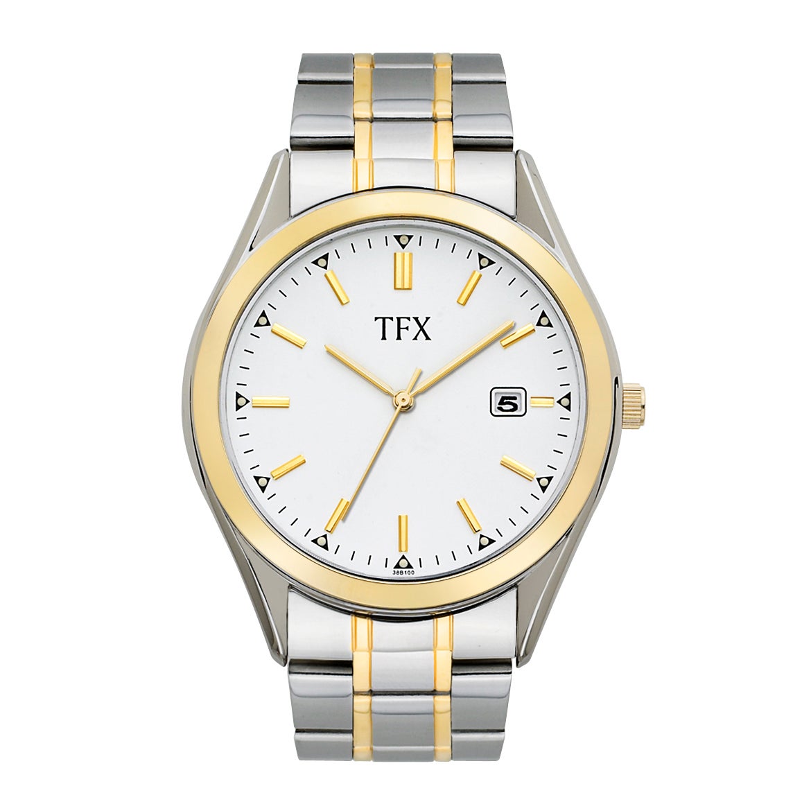 Men's TFX Two Tone Stainless Steel Watch, White Dial
