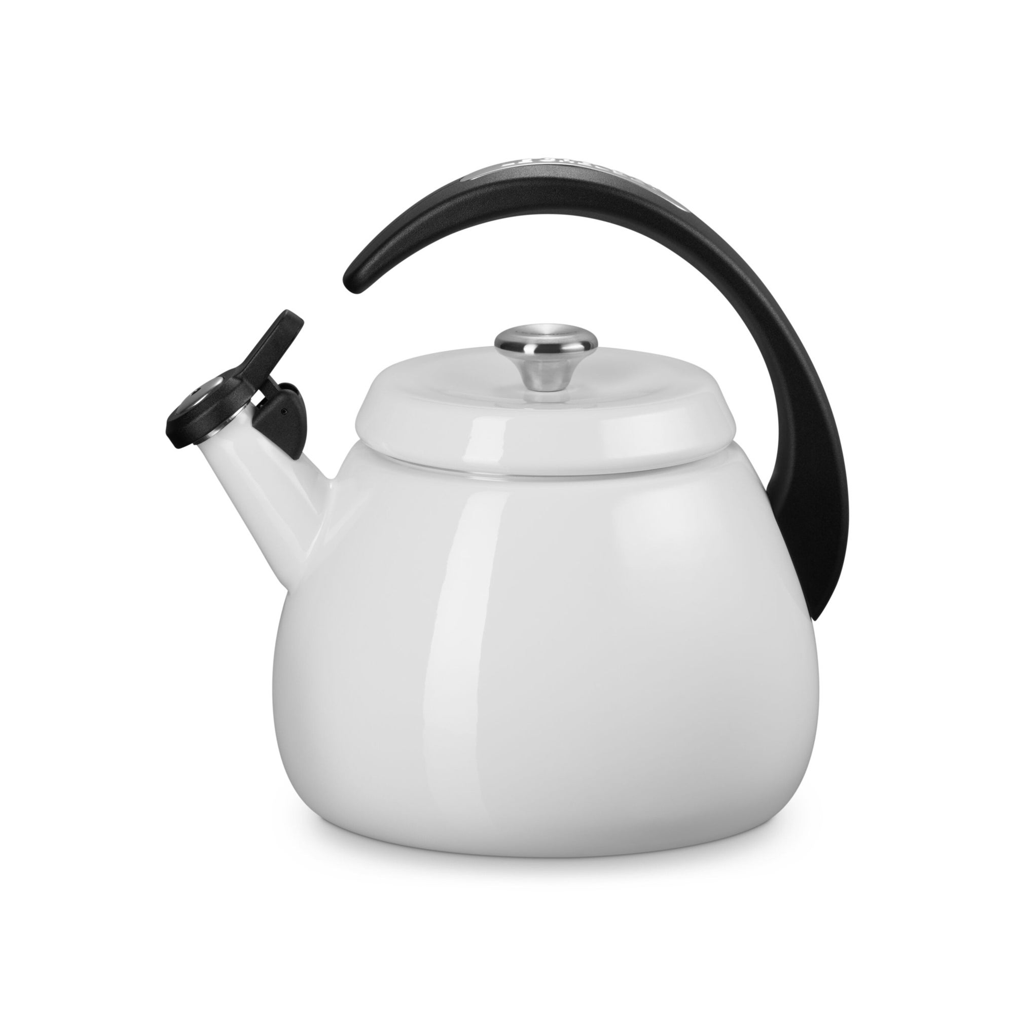2.2qt Enamel on Steel Cloche Kettle White