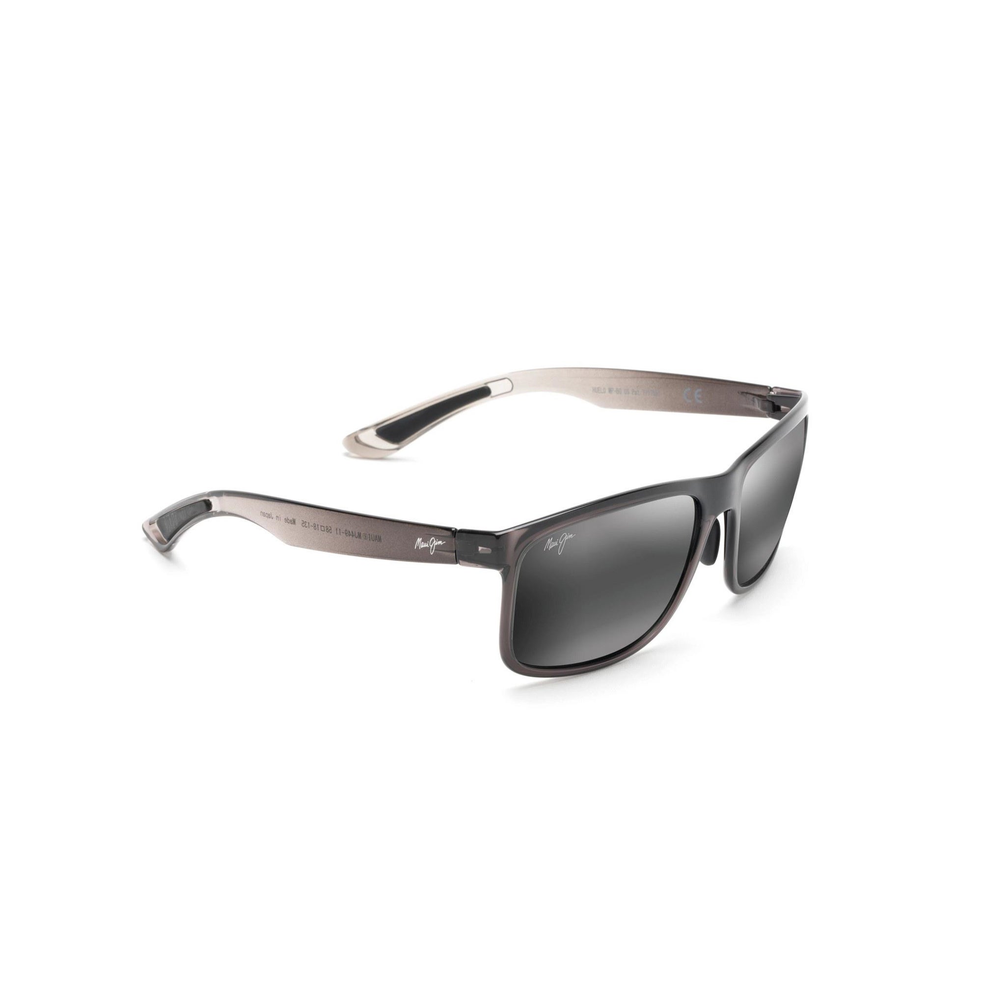 Huelo Polarized Sunglasses Translucent Gray Frame Neutral Gray Lens