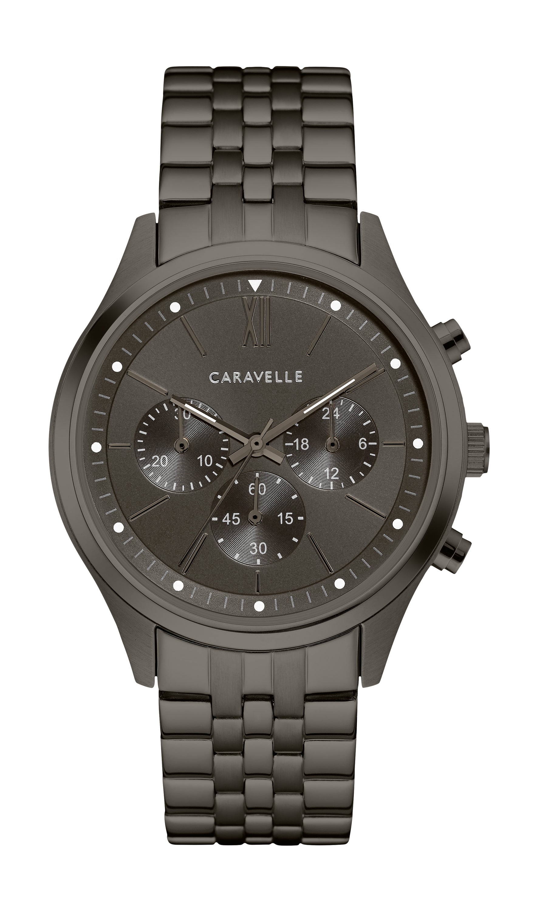 Men's Gunmetal Ion-Plated Chronograph Watch, Gray Dial