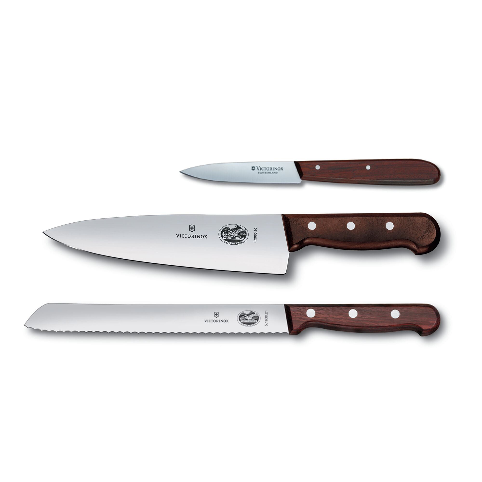 Wood 3pc Kitchen Knife Set