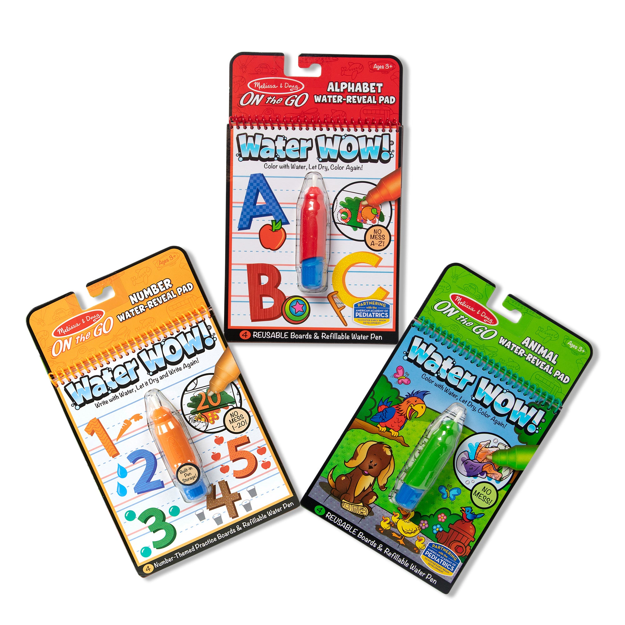 Water WOW! 3-Pack Set: Animals Alphabet Numbers Ages 3+ Years