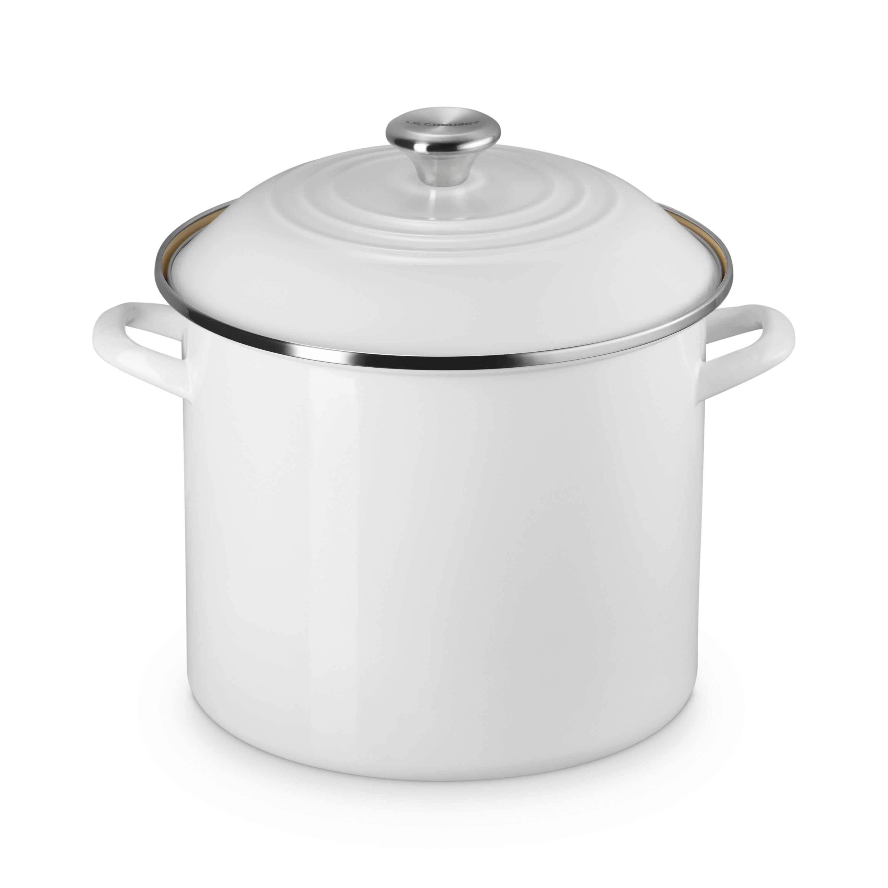 12qt Enamel on Steel Classic Stockpot w/ Lid White