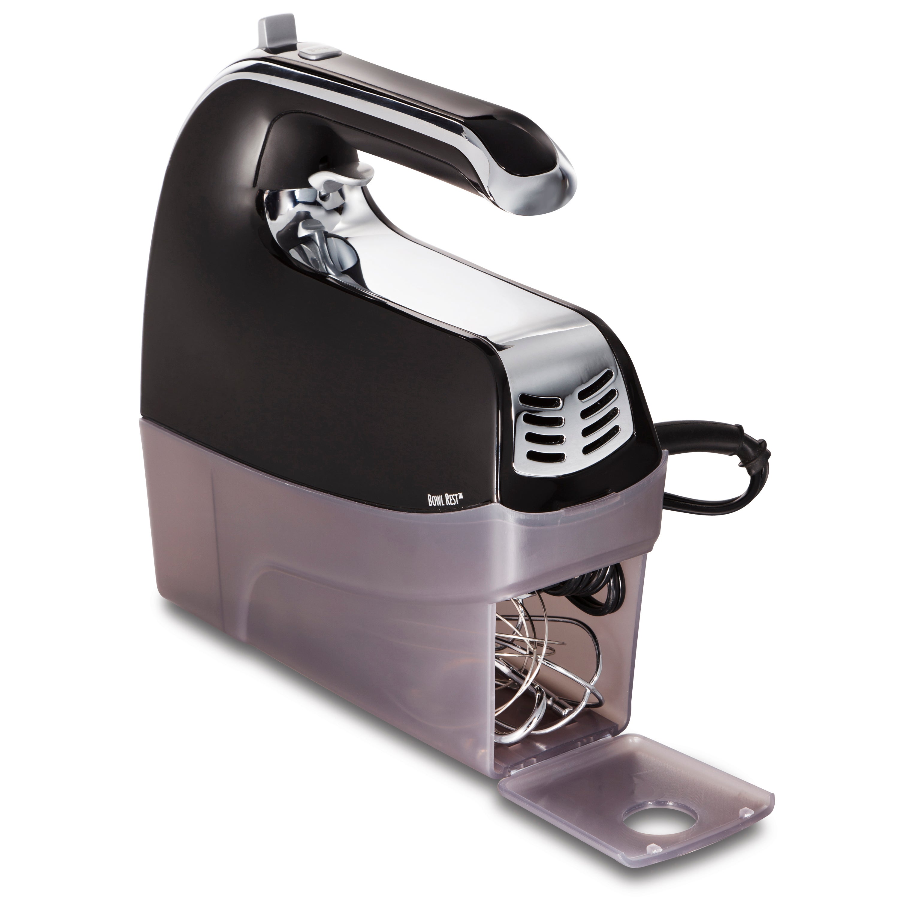 6 Speed Hand Mixer with Snap-On Case Black