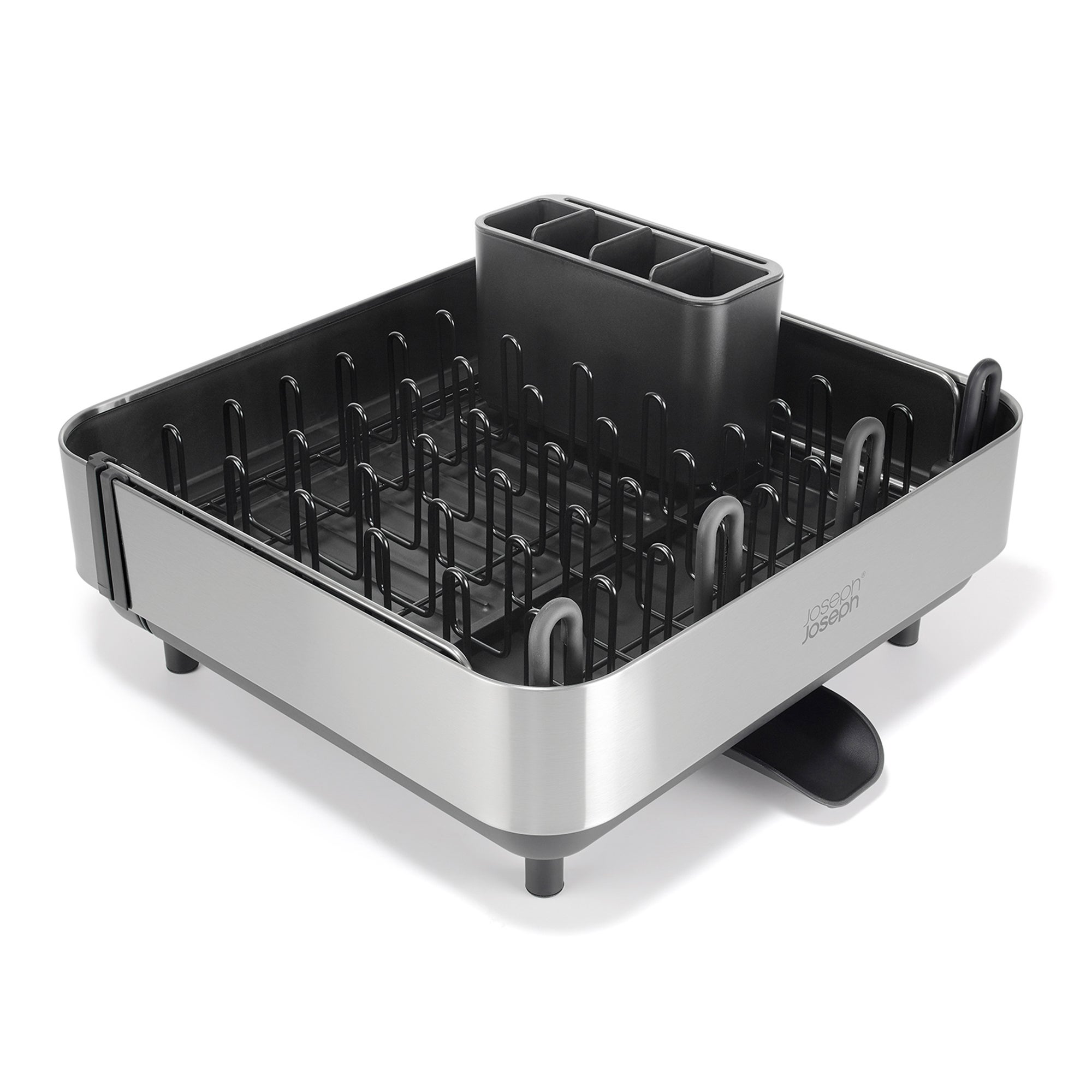 Extend Steel Plus Expandable Dish Drainer w/ Wine Glass Rack