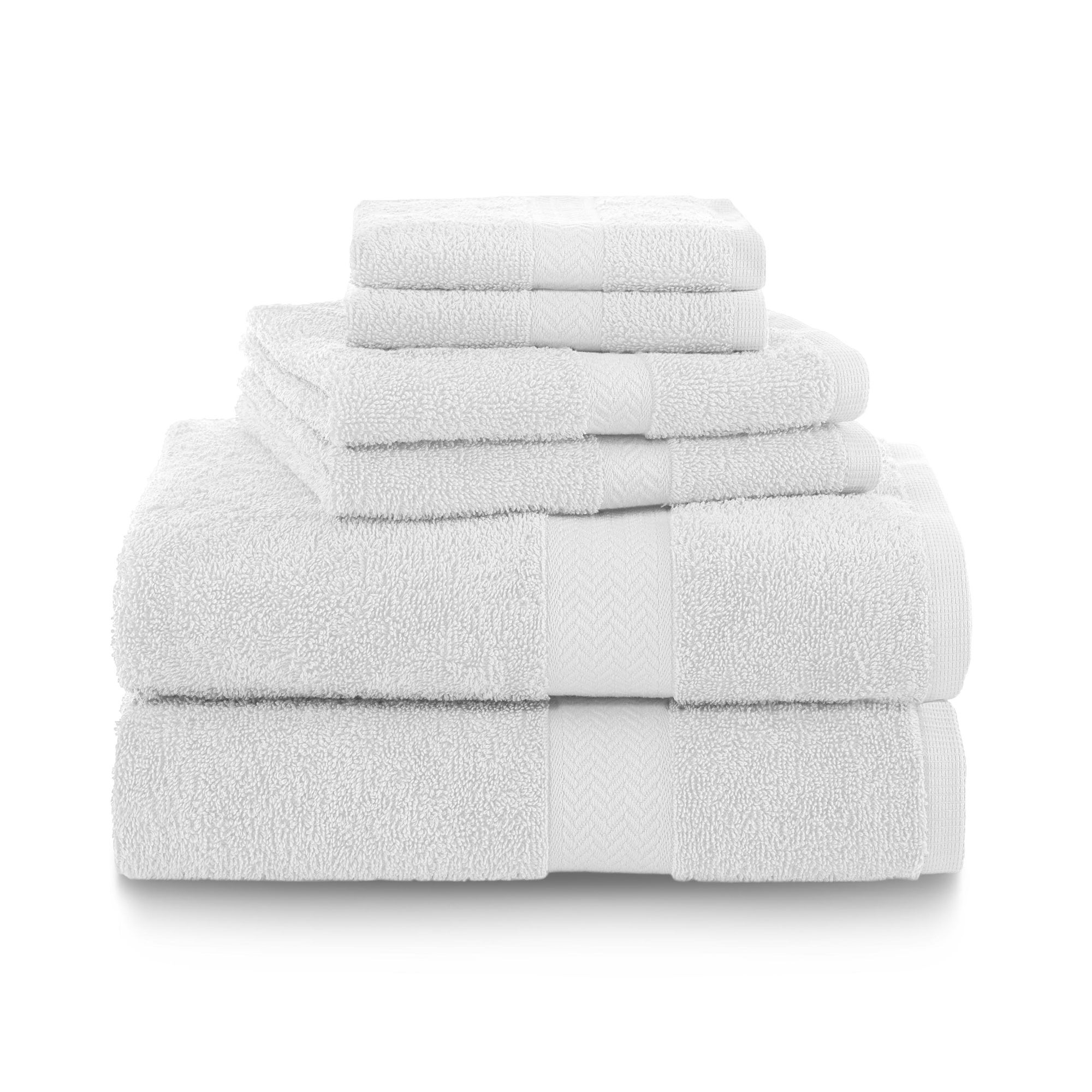 Ringspun 6pc Bath Towel Set Optical White