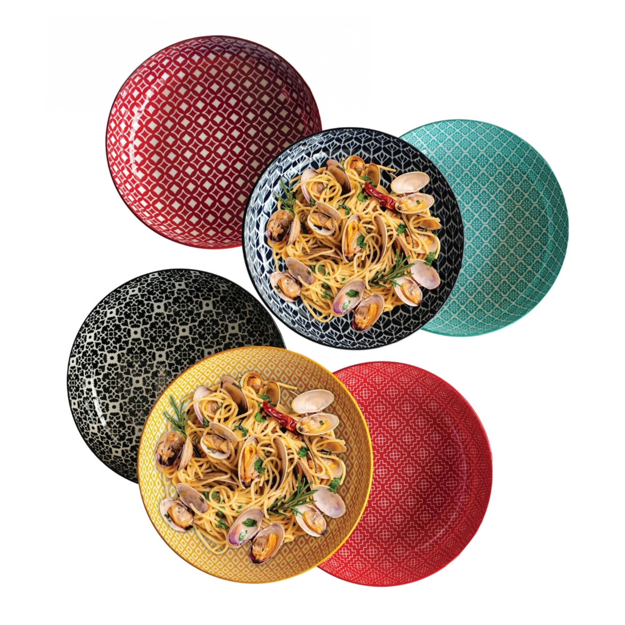 6pc Festival Pasta Bowl Set