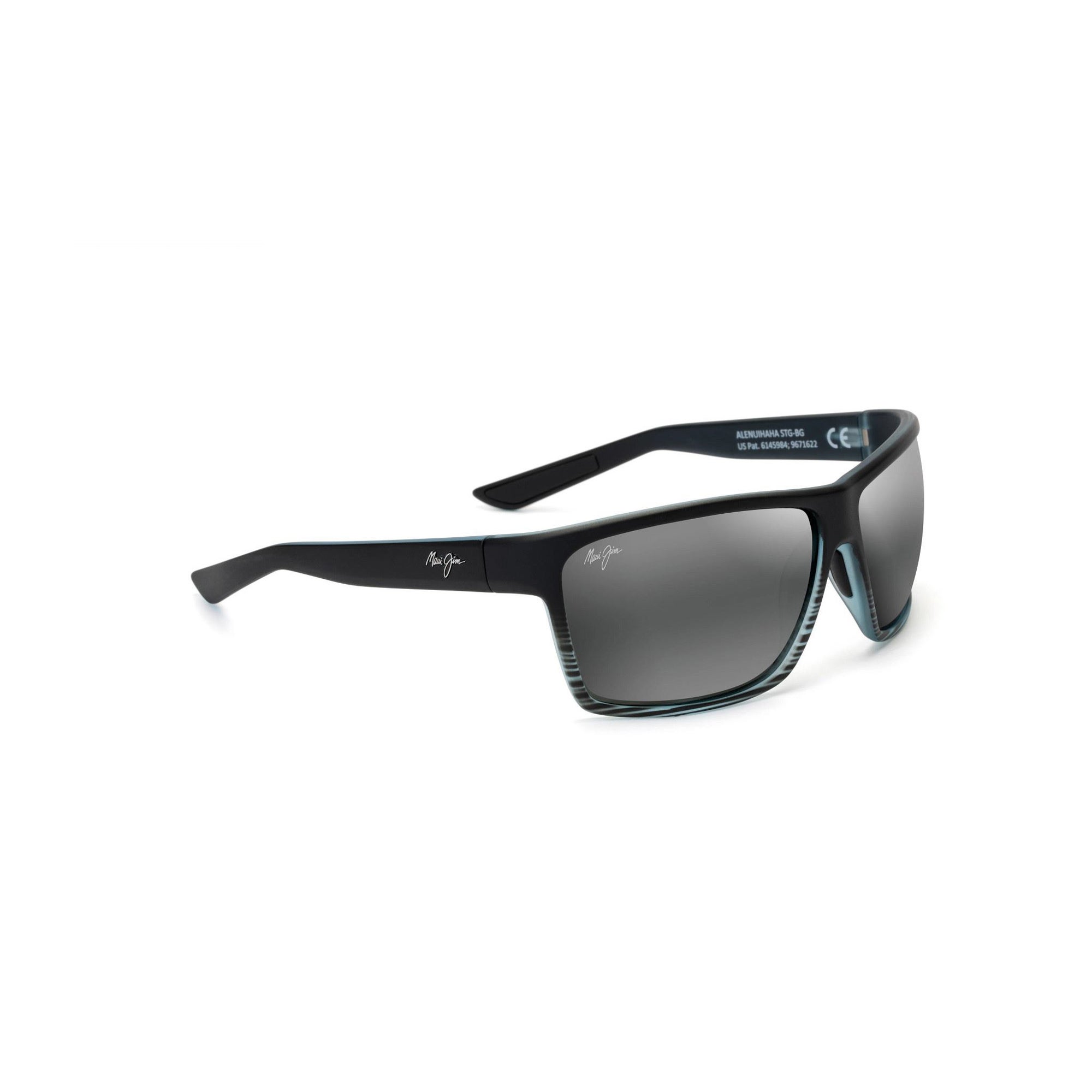 Alenuihaha Polarized Sunglasses Gray Black Stripe Frame Neutral Gray Lens