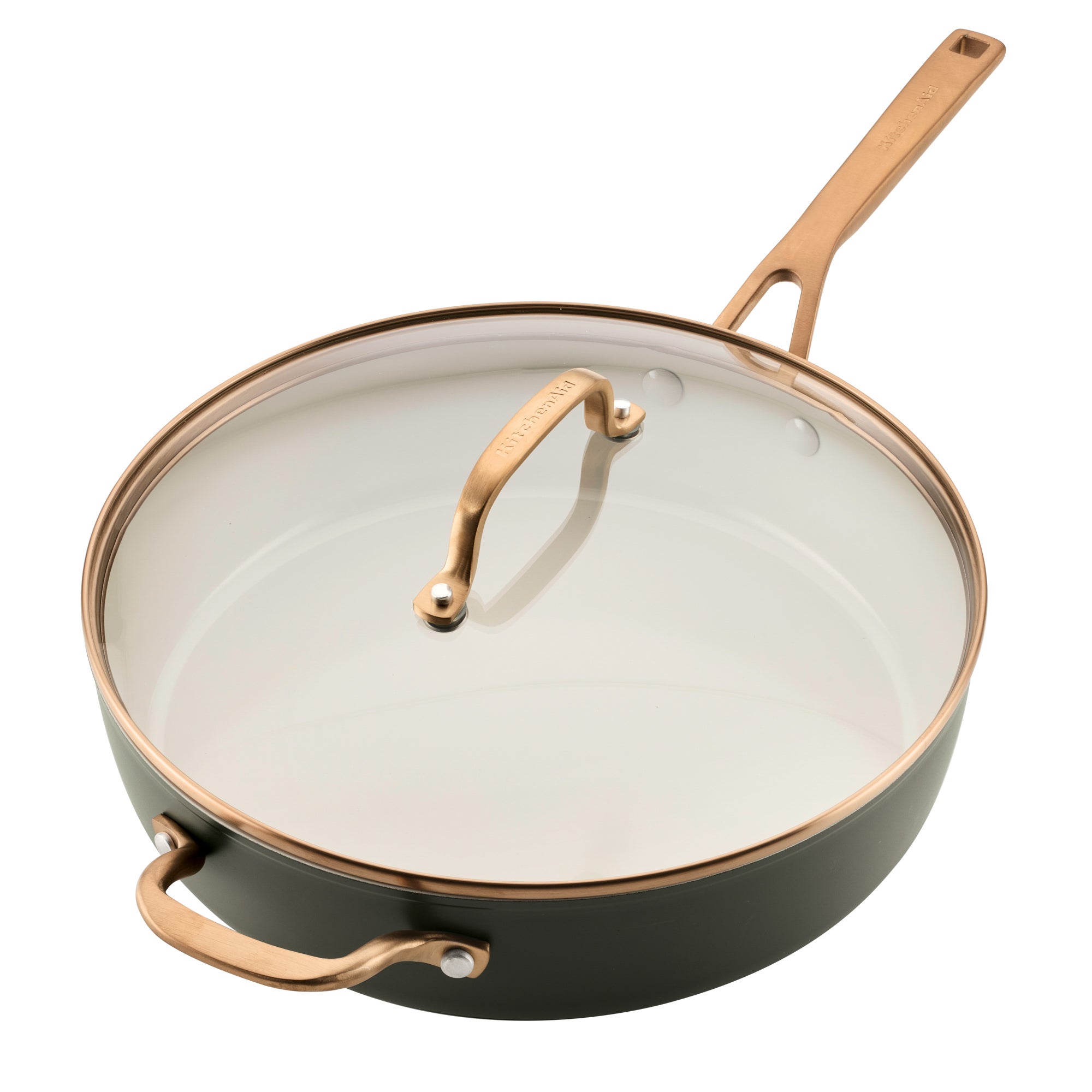 5qt Design Series Hard-Anodized Ceramic Induction Saute Pan w/ Lid Evergreen