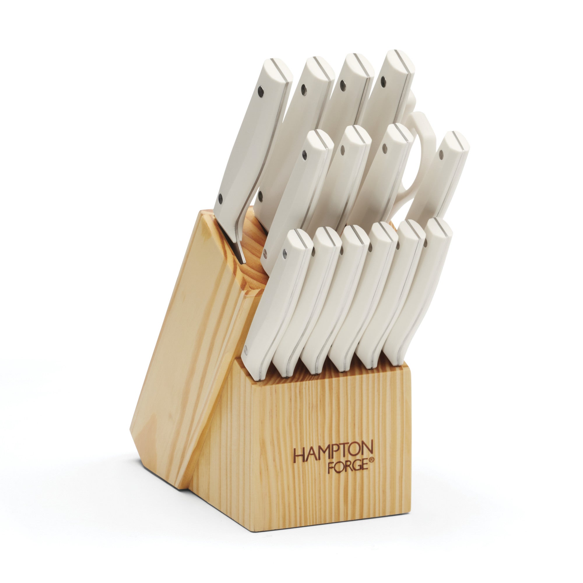 Jasper 16pc Knife Block Set White