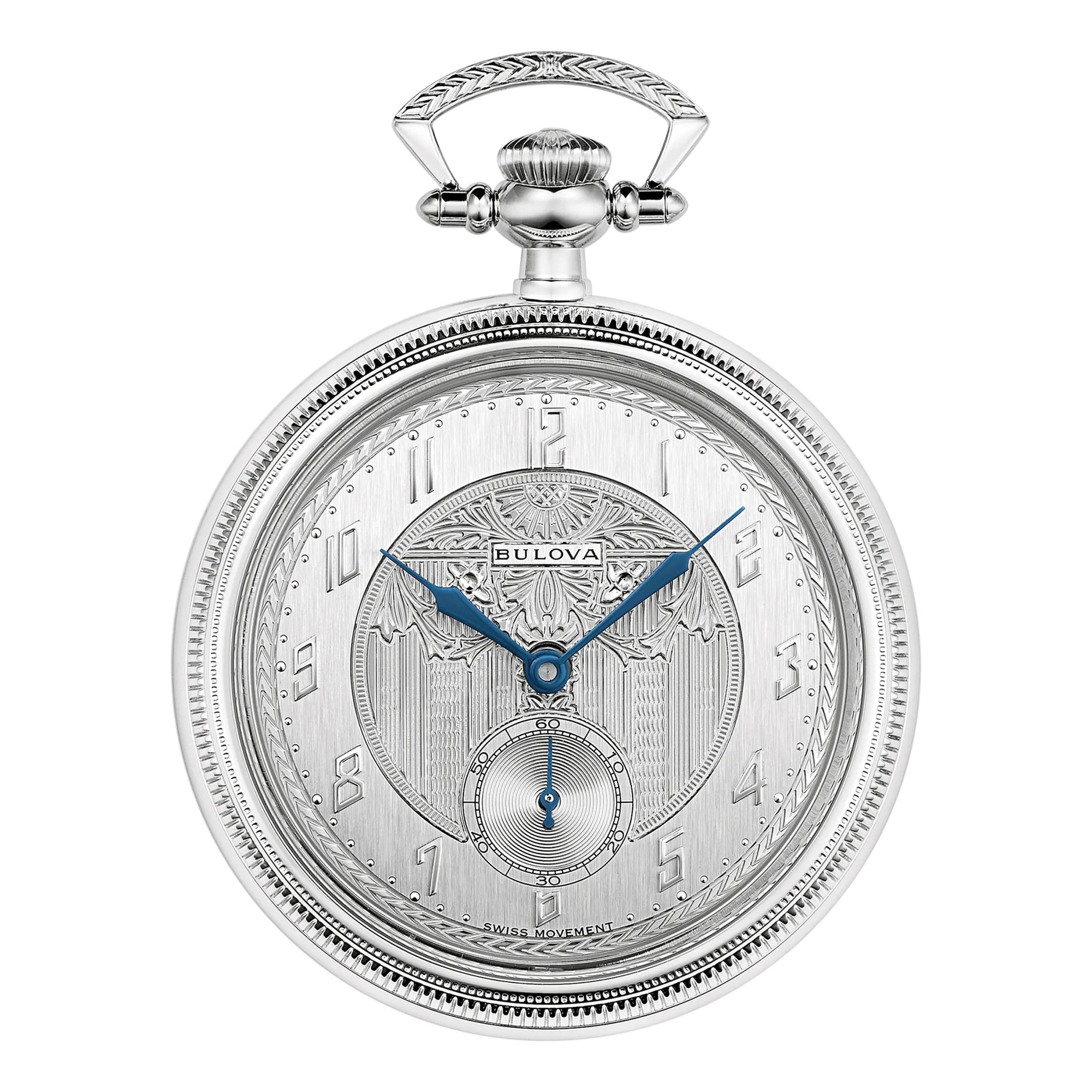 Mens Archive Series Silver-Tone Stainless Steel Pocket Watch Silver Dial