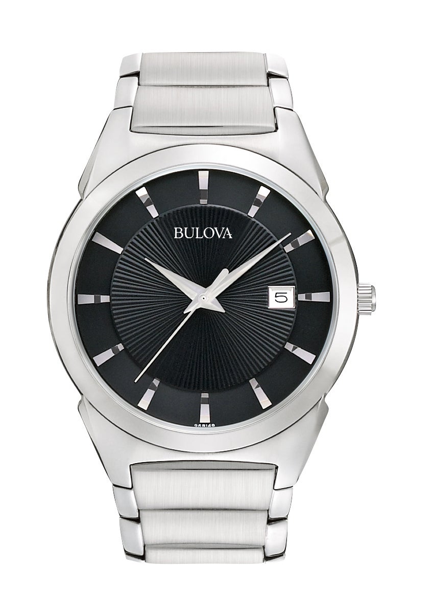 Dress Collection Mens Chrome Bracelet w/ Black Dial