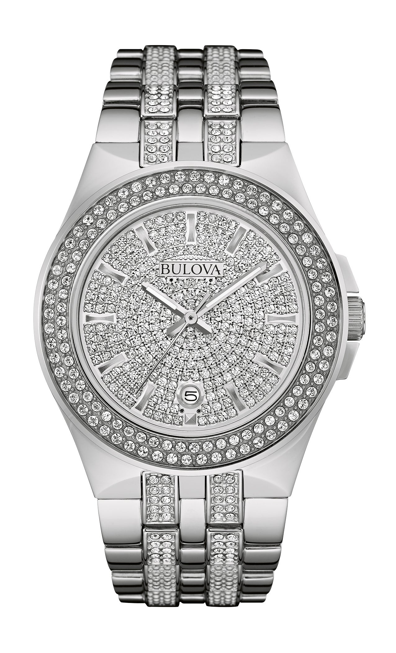 Men's Phantom Crystal Silver-Tone Stainless Steel Watch, Crystal Dial
