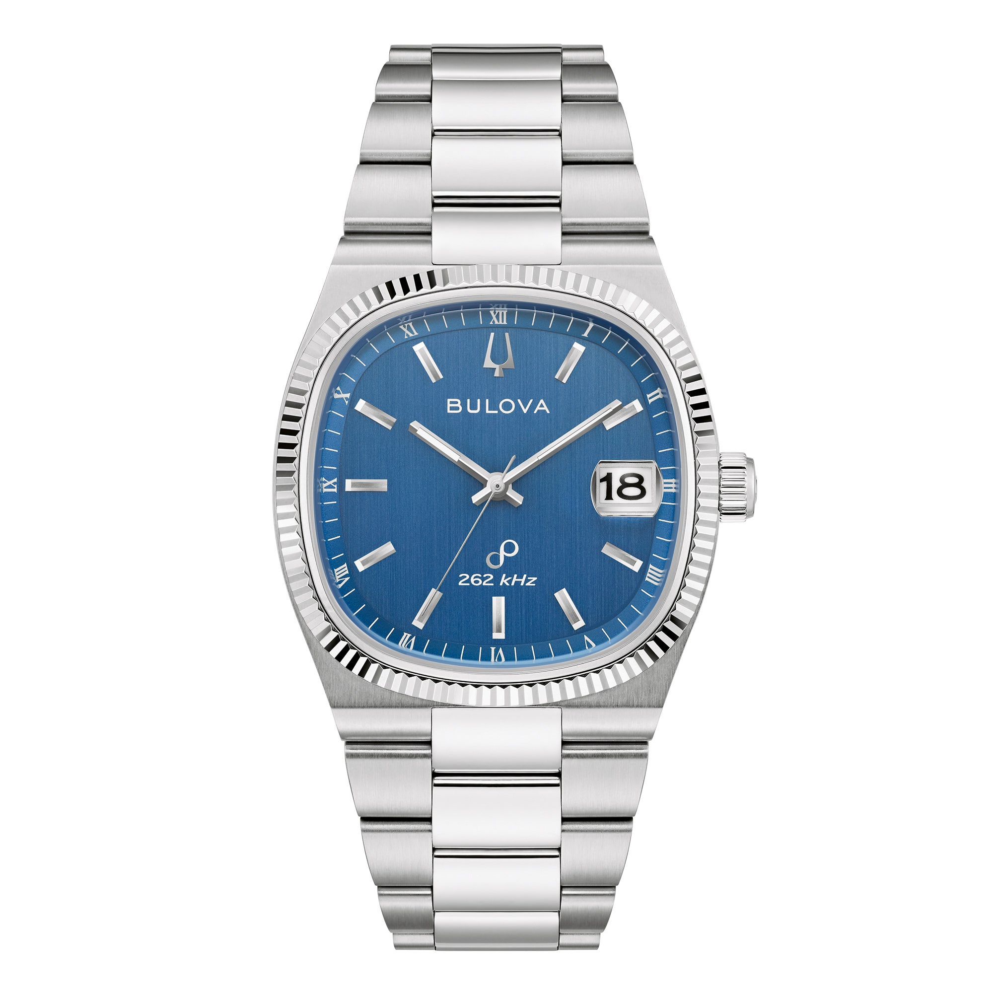 Mens Super Seville HPQ Precisionist Silver-Tone Stainless Steel Watch Blue Dial