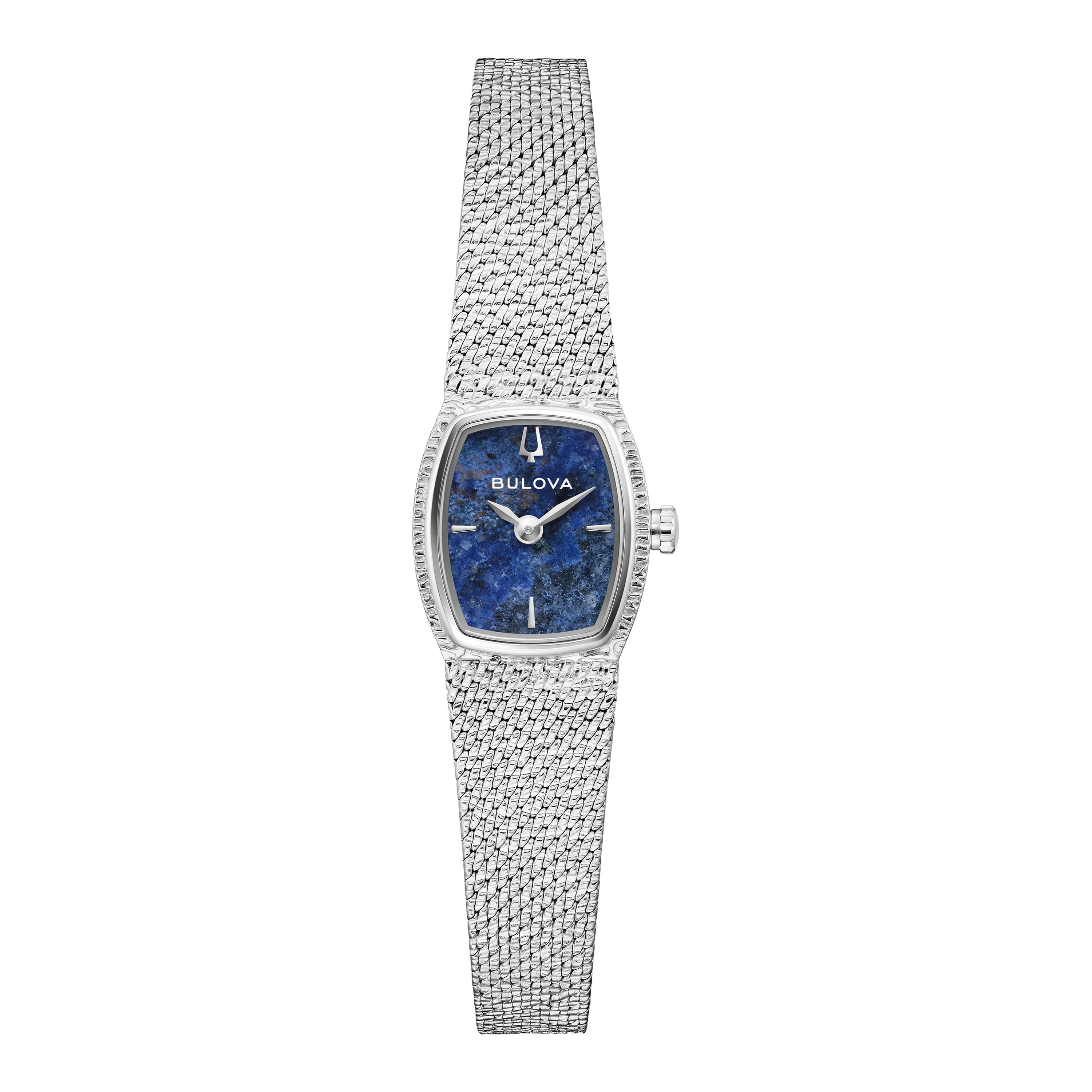 Ladies Goddess of Time Silver-Tone Stainless Steel Mesh Watch Sodalite Dial