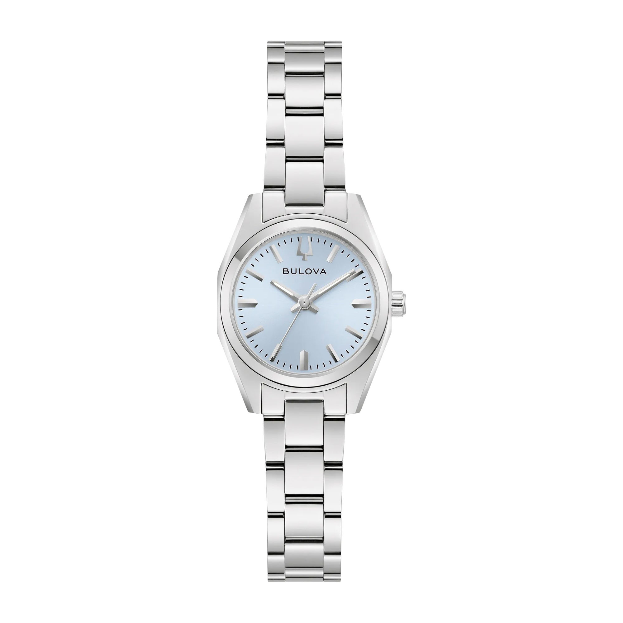 Ladies Surveyor Silver-Tone Stainless Steel Watch Light Blue Dial