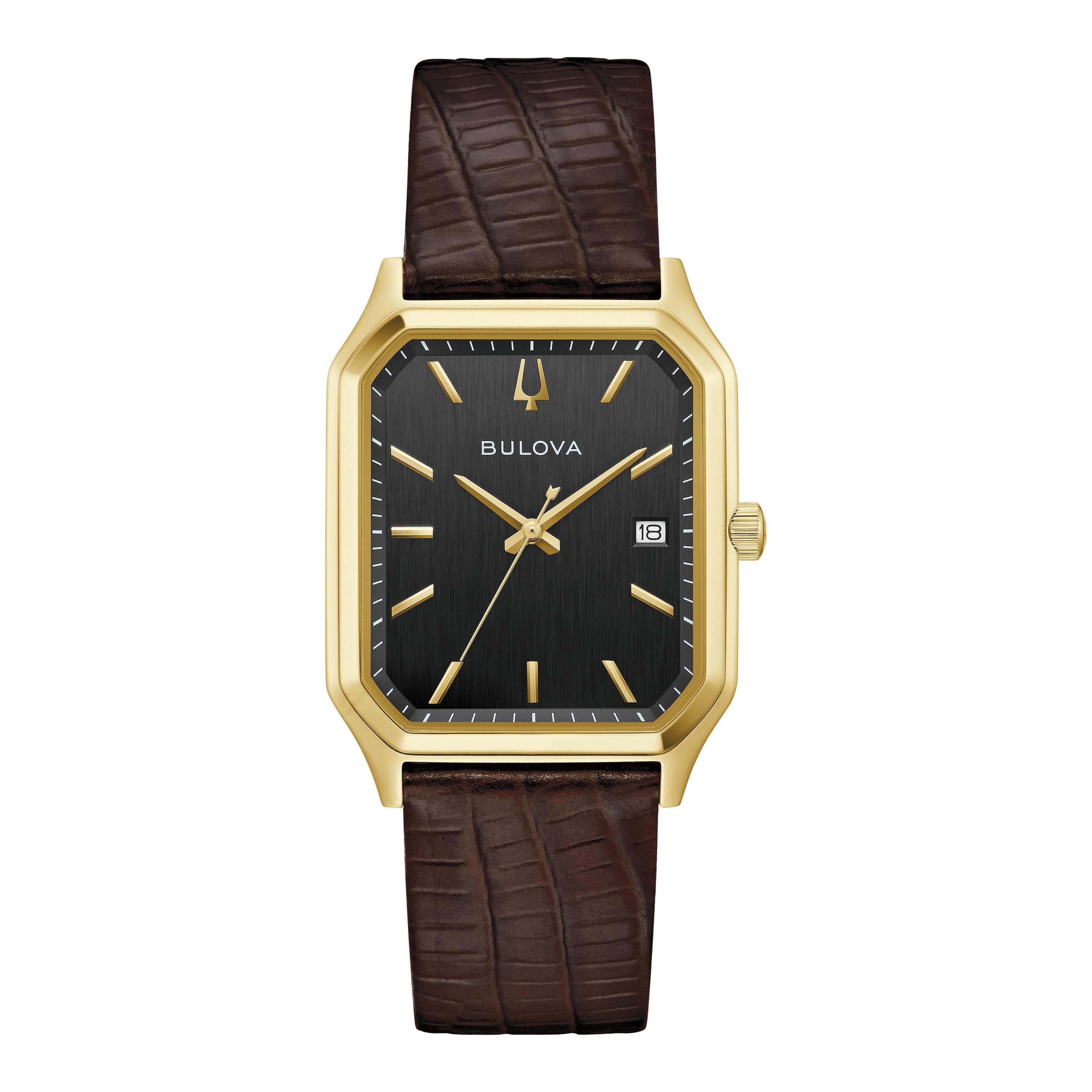 Mens Tony Bennett We Are All Here Gold & Brown Leather Strap Watch Black Dial