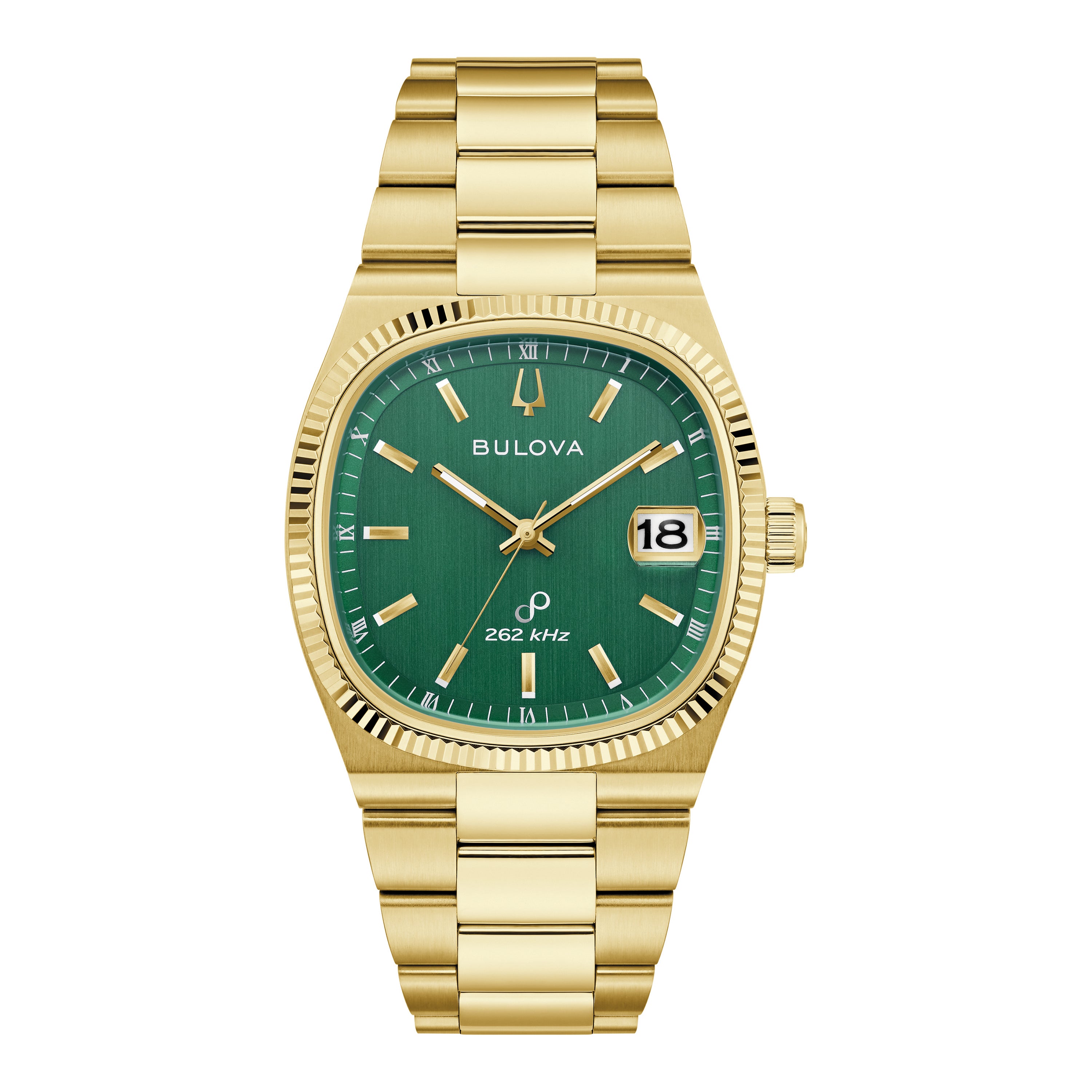 Unisex Super Seville HPQ Precisionist Gold-Tone Stainless Steel Watch Green Dial
