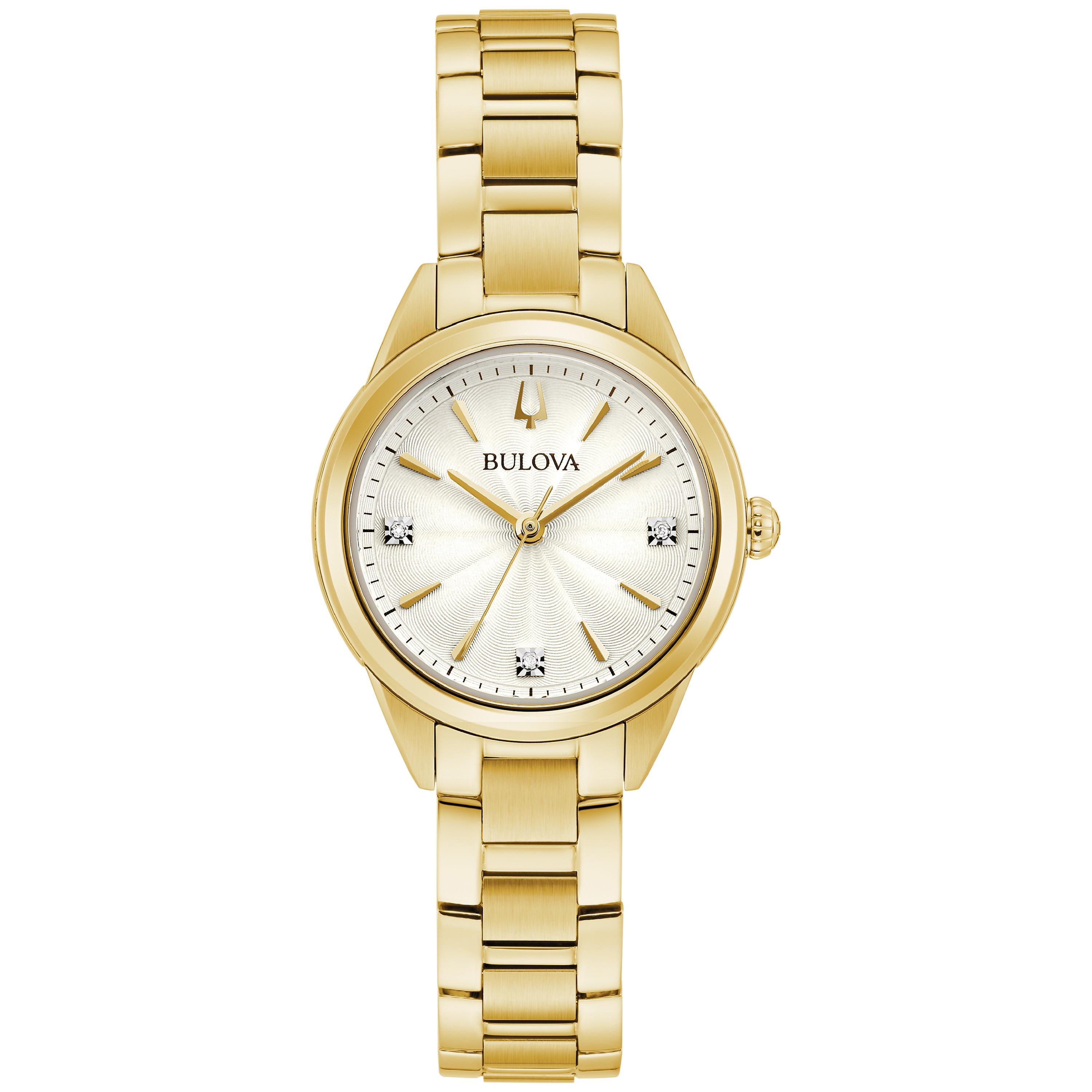 Ladies Sutton Gold-Tone Stainless Steel Watch White Dial
