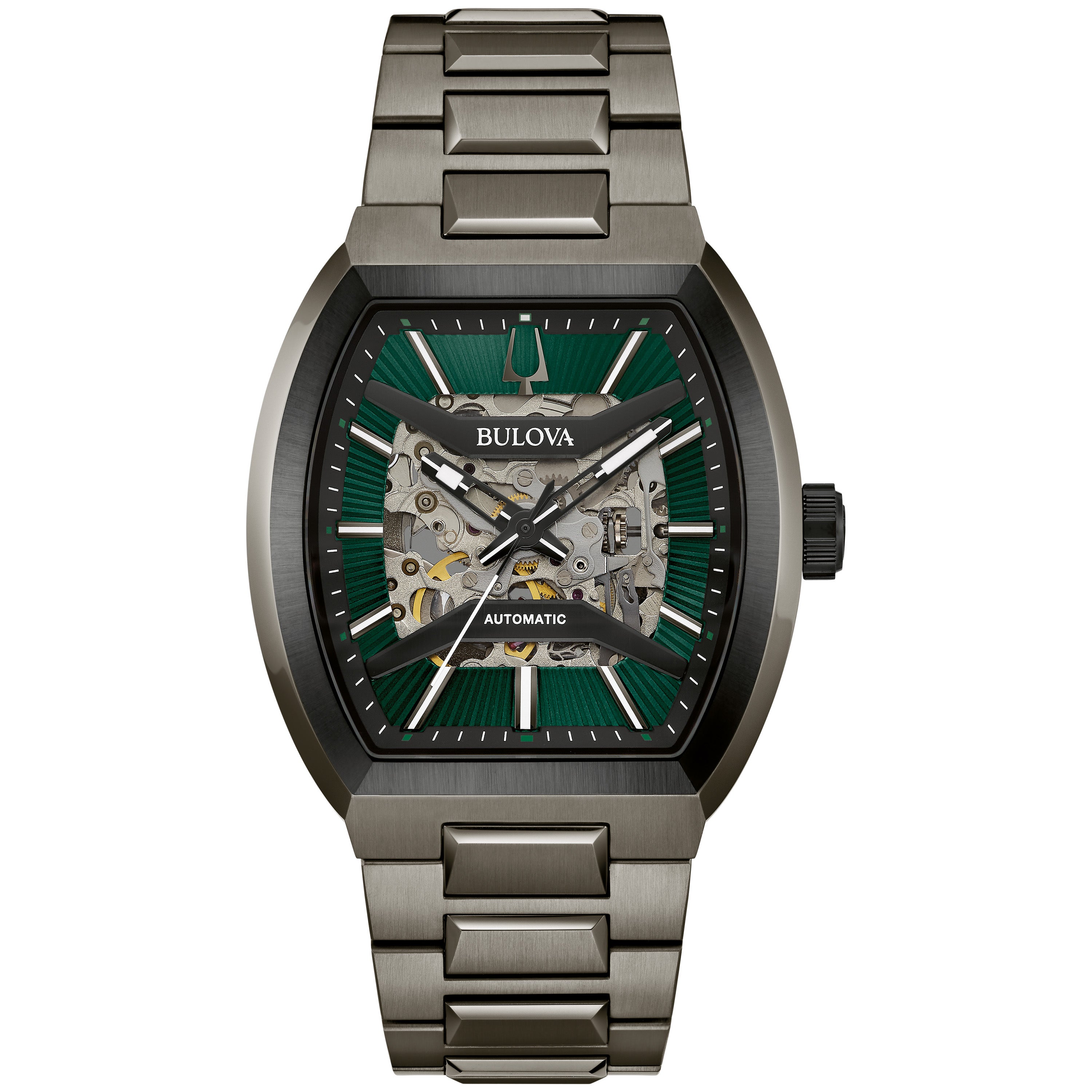Men's Maquina Automatic Gunmetal-Tone Stainless Steel Watch, Green Dial