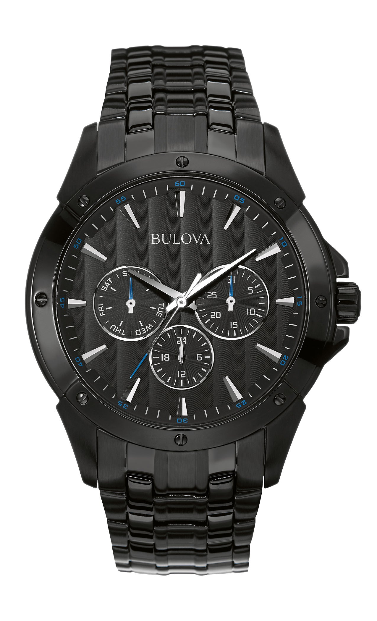 Mens Black Ion-Plated Stainless Steel Watch Black Dial