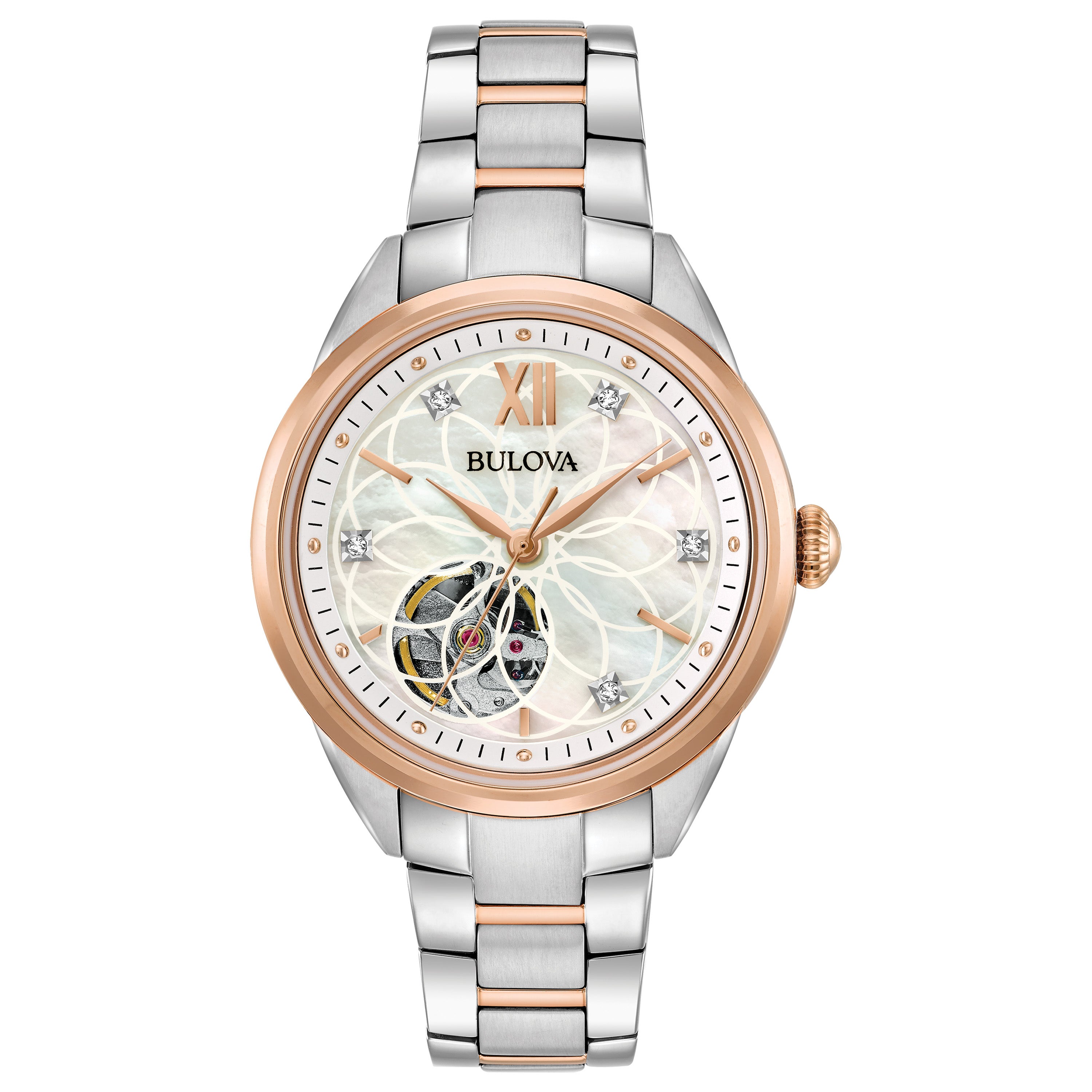 Ladies' Sutton Automatic Two-Tone Stainless Steel Watch, Mother-of-Pearl Dial