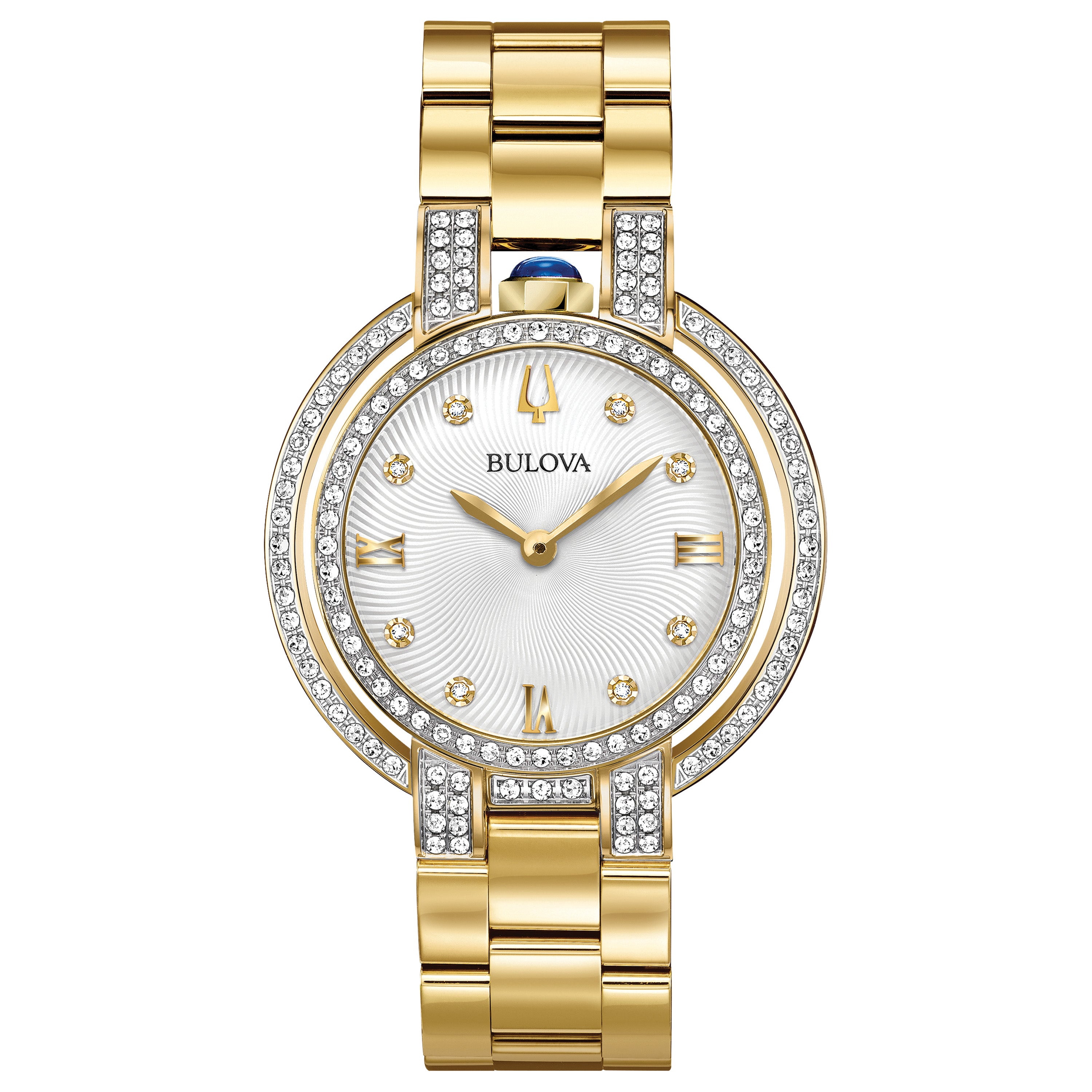 Ladies' Rubaiyat Diamond Gold-Tone Stainless Steel Watch, Silver Dial