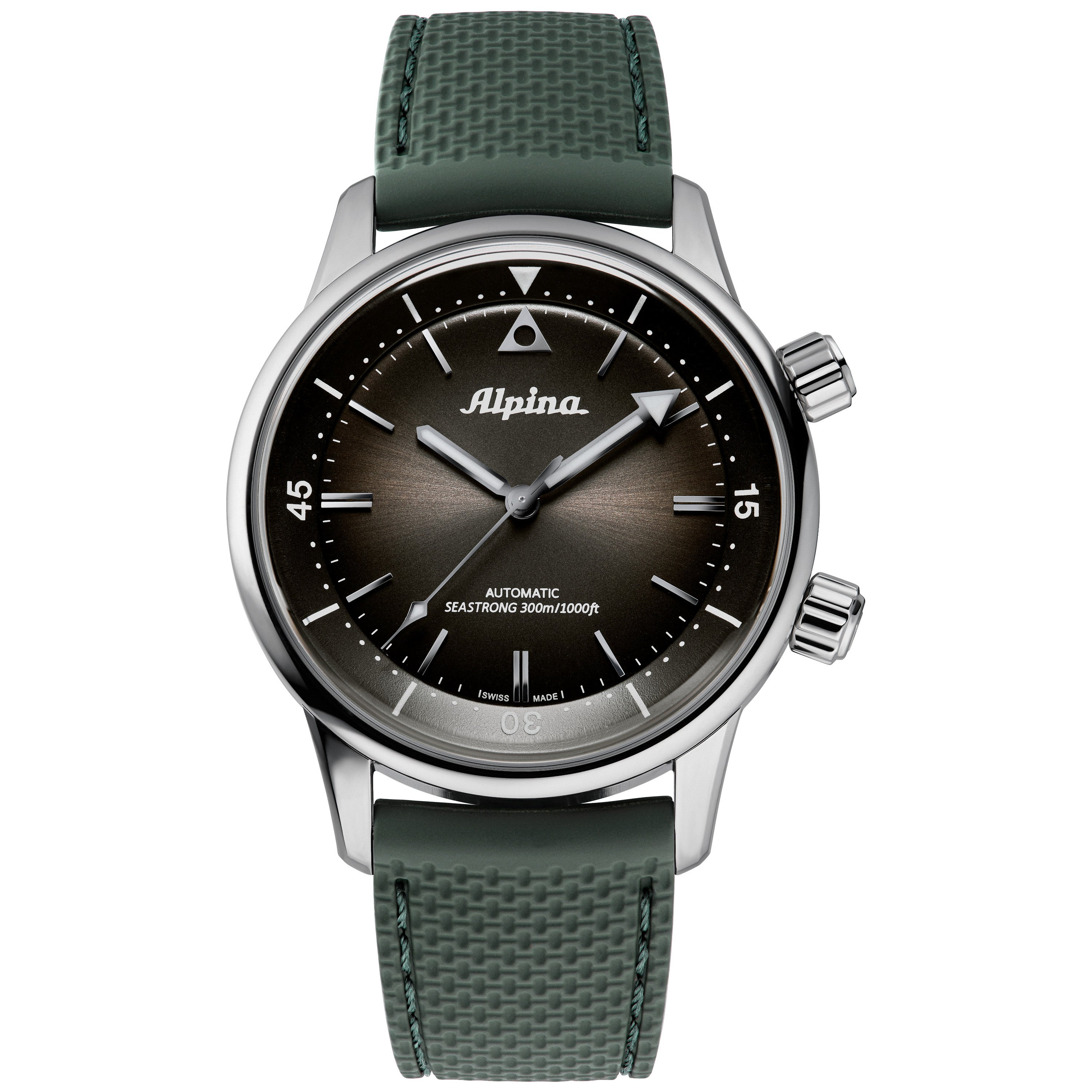 Men's Diver 300 Heritage Automatic Green Rubber Strap Watch, Green Dial