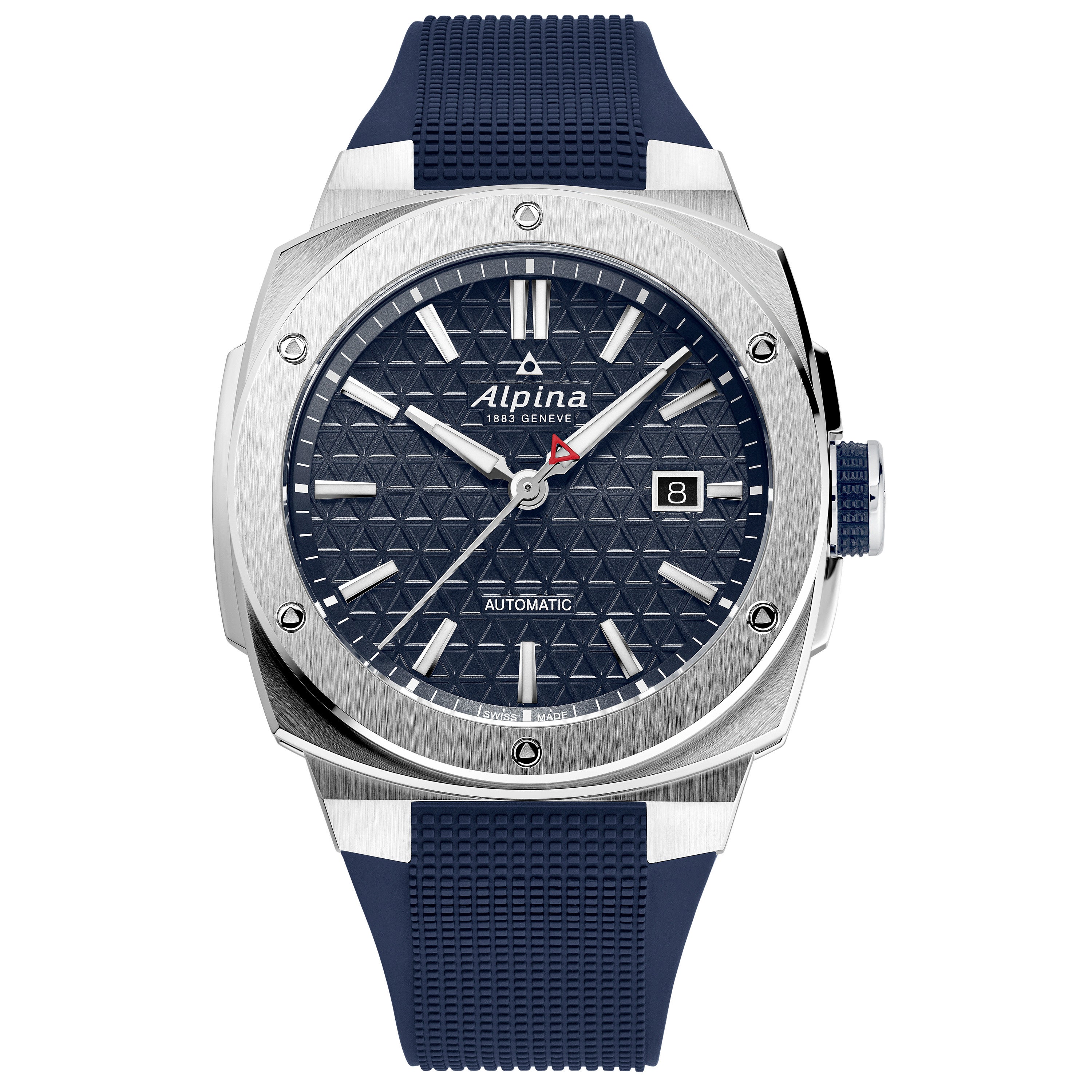 Men's Alpiner Extreme Automatic Navy Rubber Strap Watch, Navy Dial